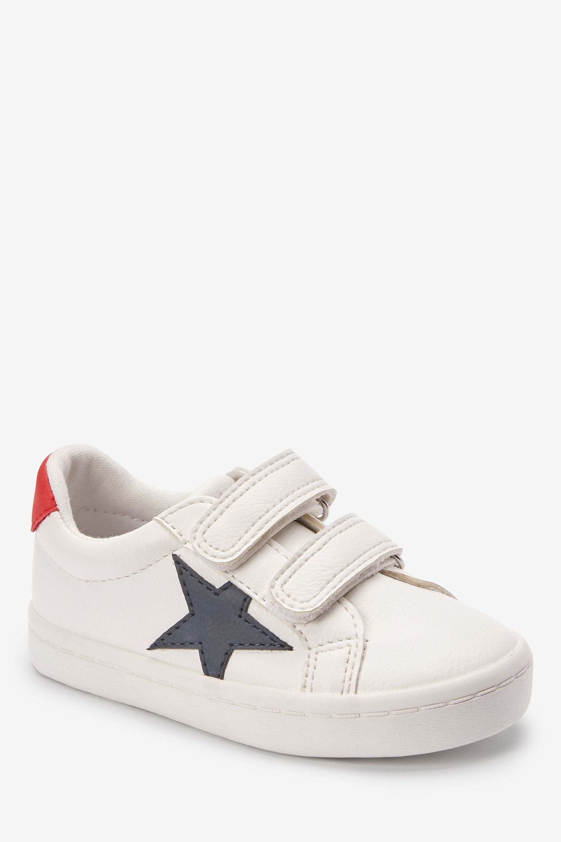 White Standard Fit (F) Star Touch Fastening Trainers