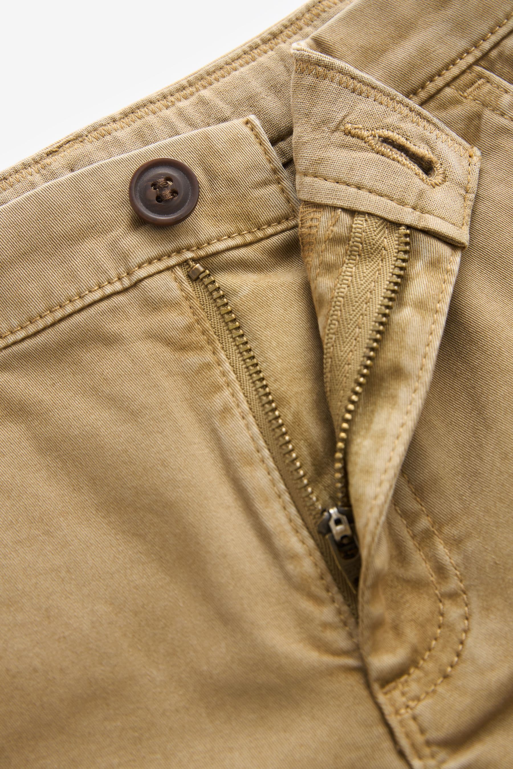 Tan Brown Washed Chinos Shorts (12mths-16yrs)