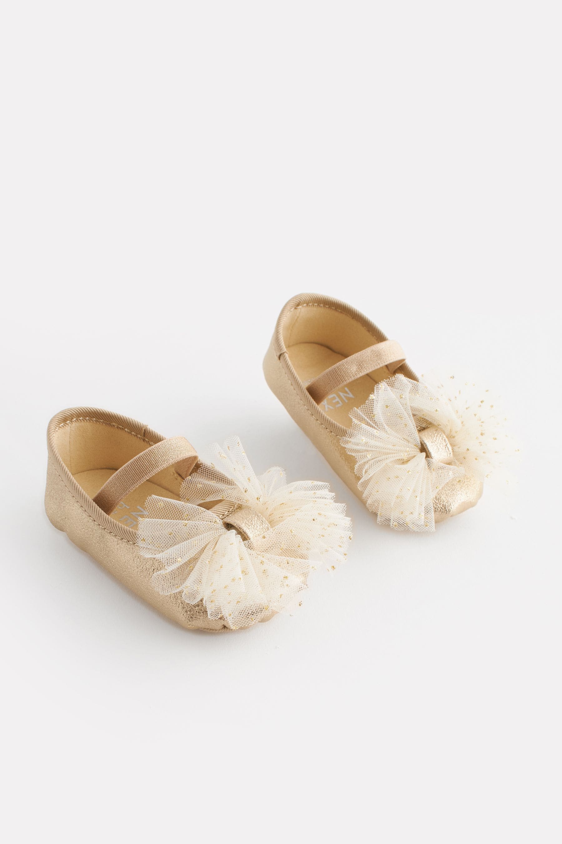 Gold Baby Bow Occasion Shoes (0-24mths)