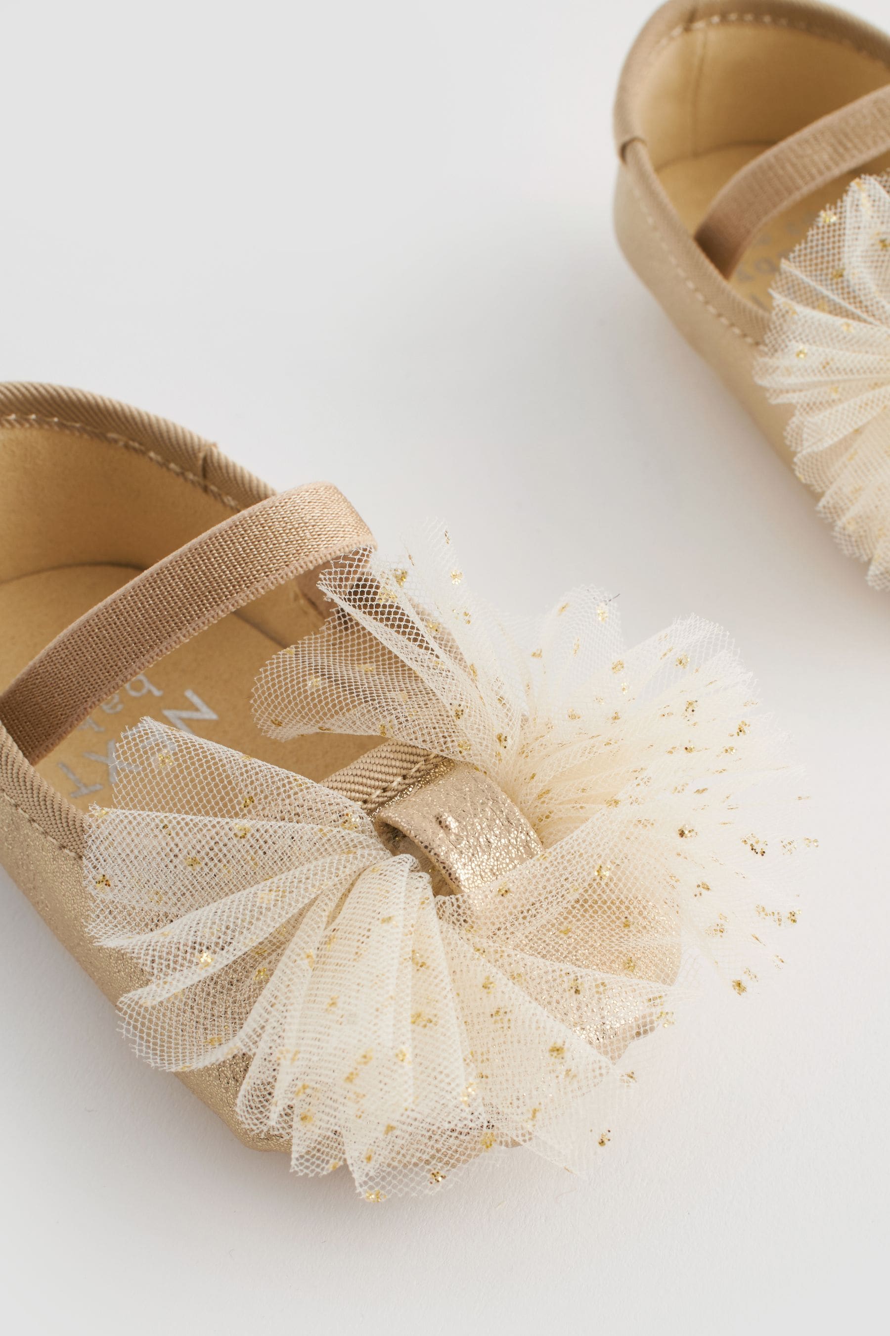 Gold Baby Bow Occasion Shoes (0-24mths)