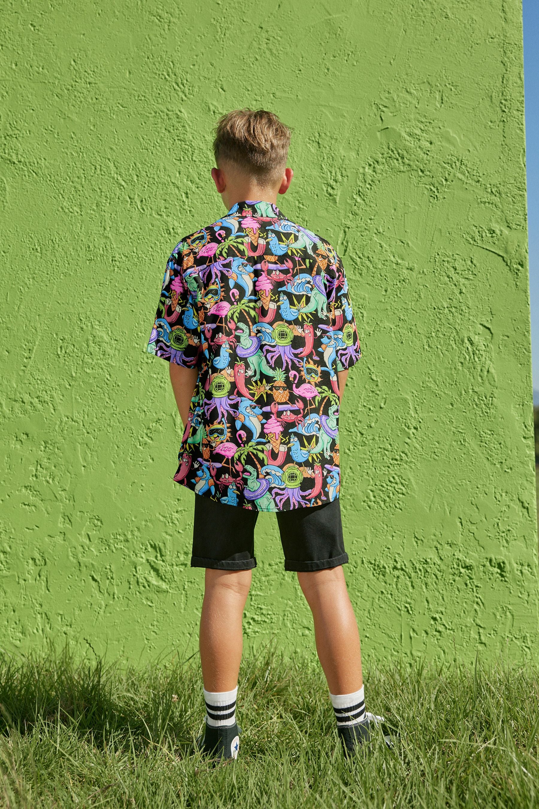 Multi Short Sleeve Print Sea Bright Shirt (3-16yrs)