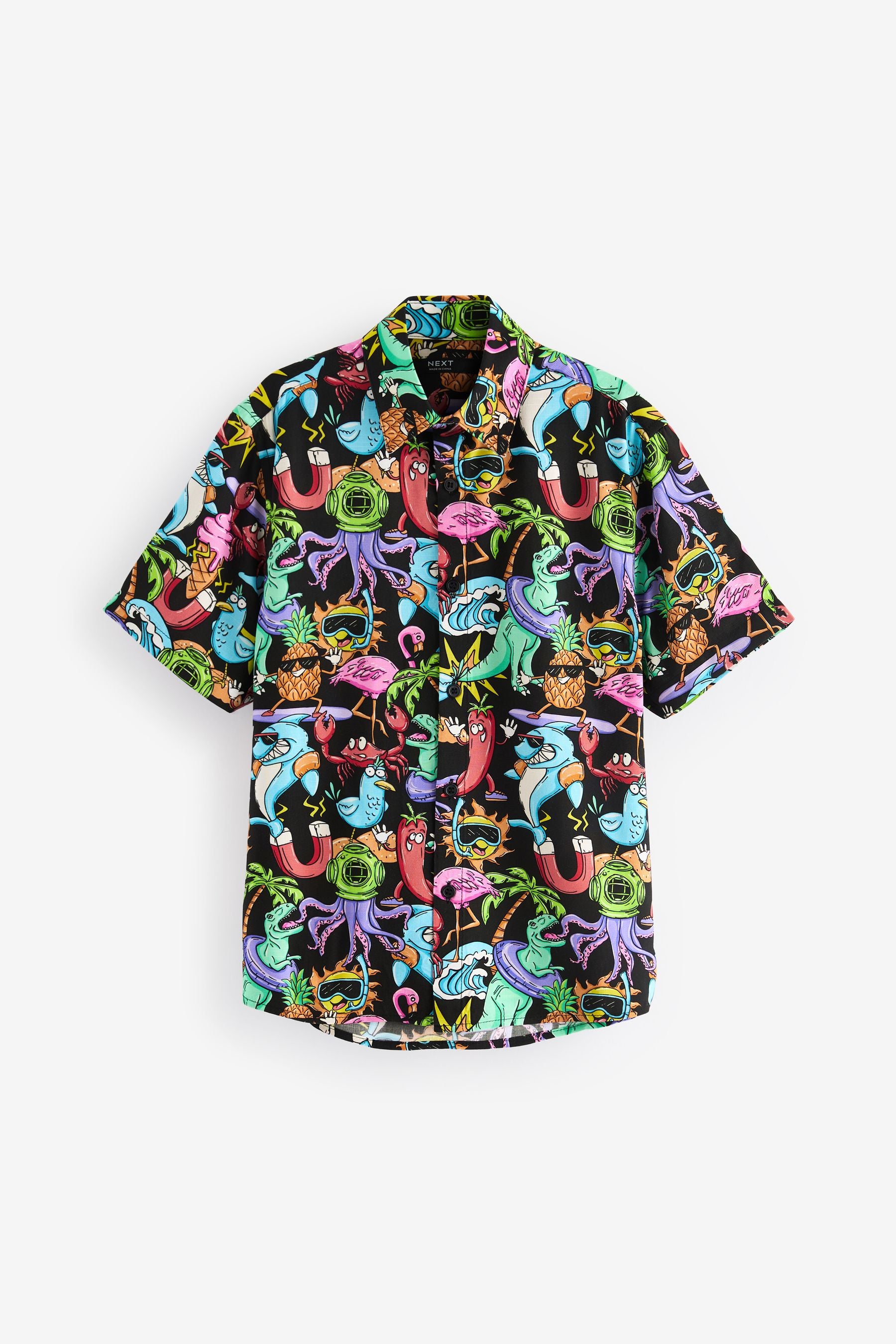 Multi Short Sleeve Print Sea Bright Shirt (3-16yrs)