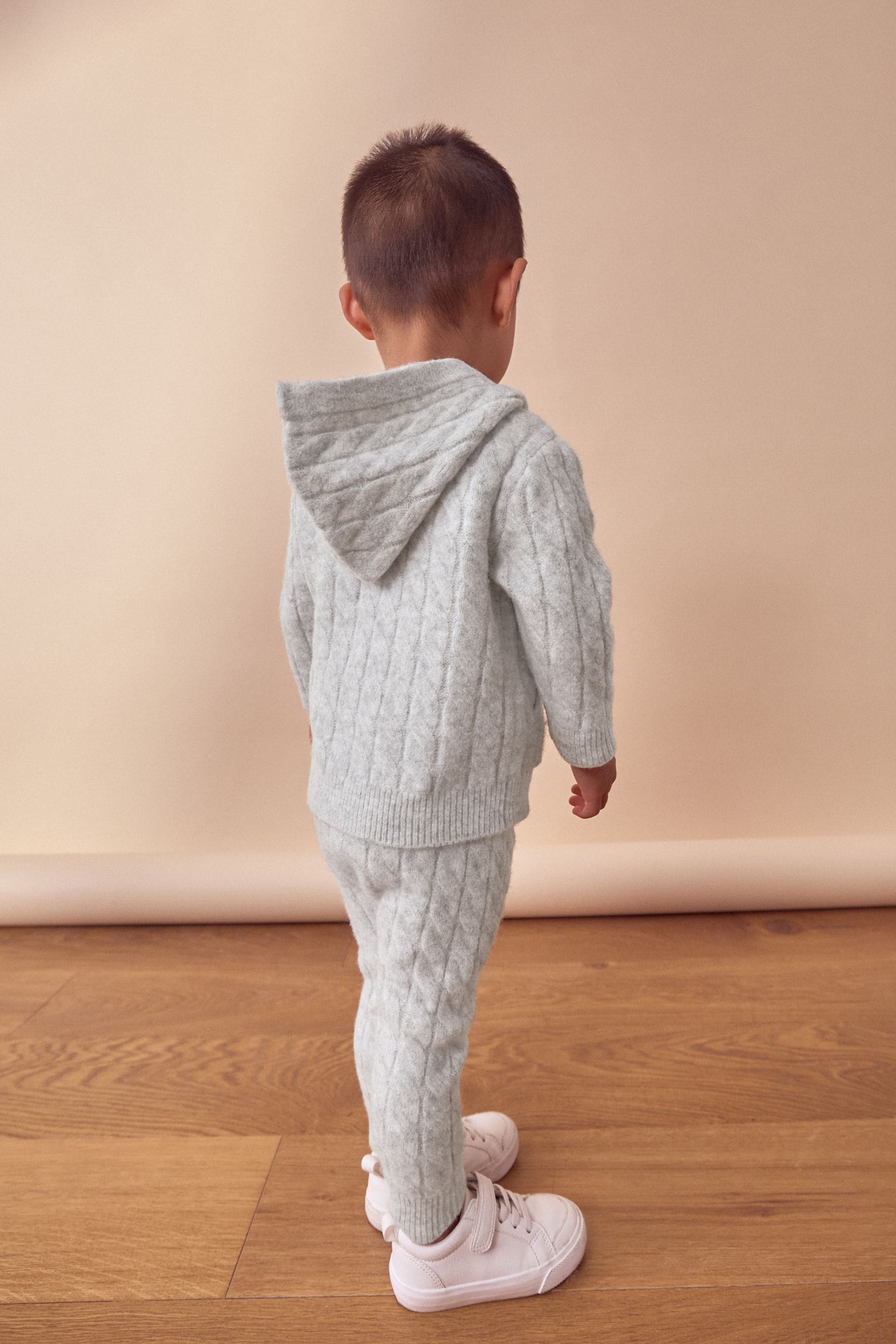 Grey Cable Knit Hoodie and Jogger Set (3mths-7yrs)