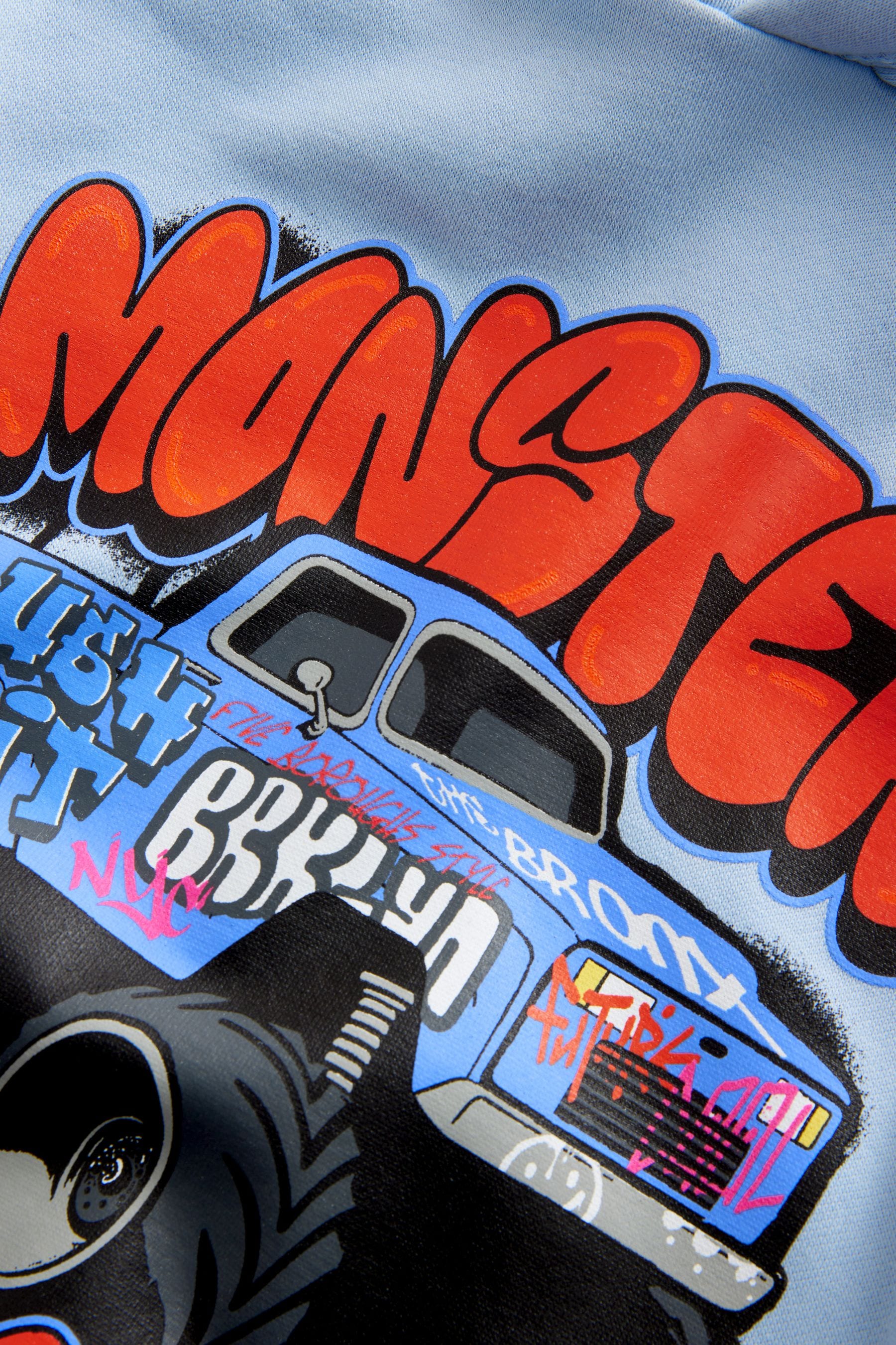 Blue Monster Truck Graphic Hoodie (3-16yrs)