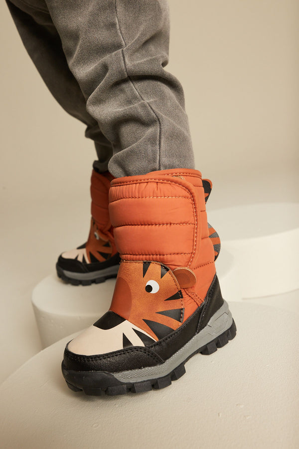 Rust Brown Tiger Character Snowboot'