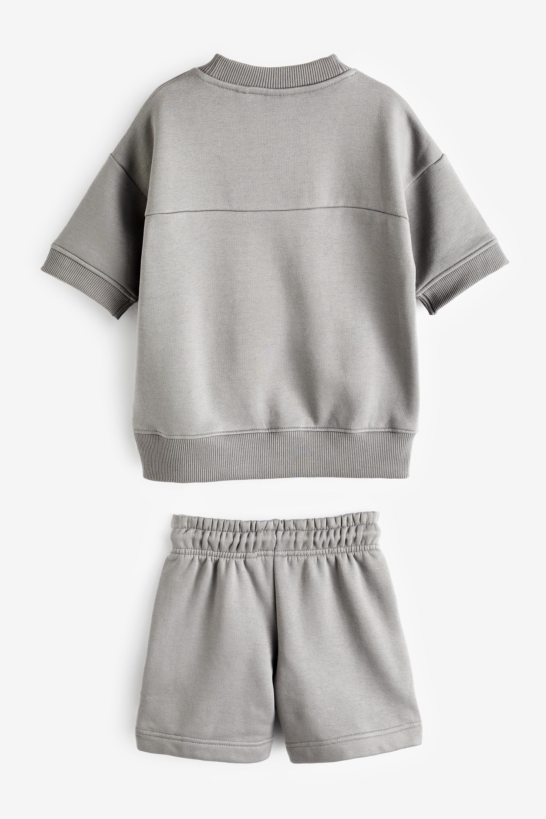 Grey Utility Short Sleeve Sweat and Shorts Set (3-16yrs)