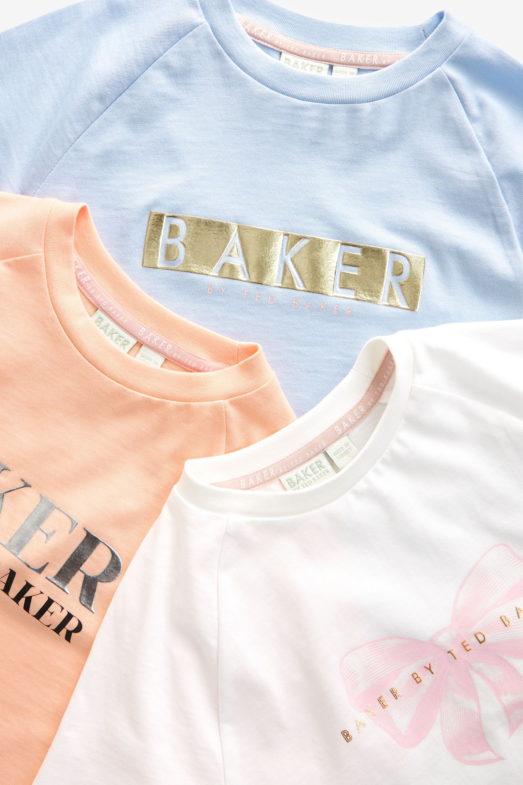 Baker by Ted Baker Multi Graphic Boxy Crop T-Shirts 3 Pack