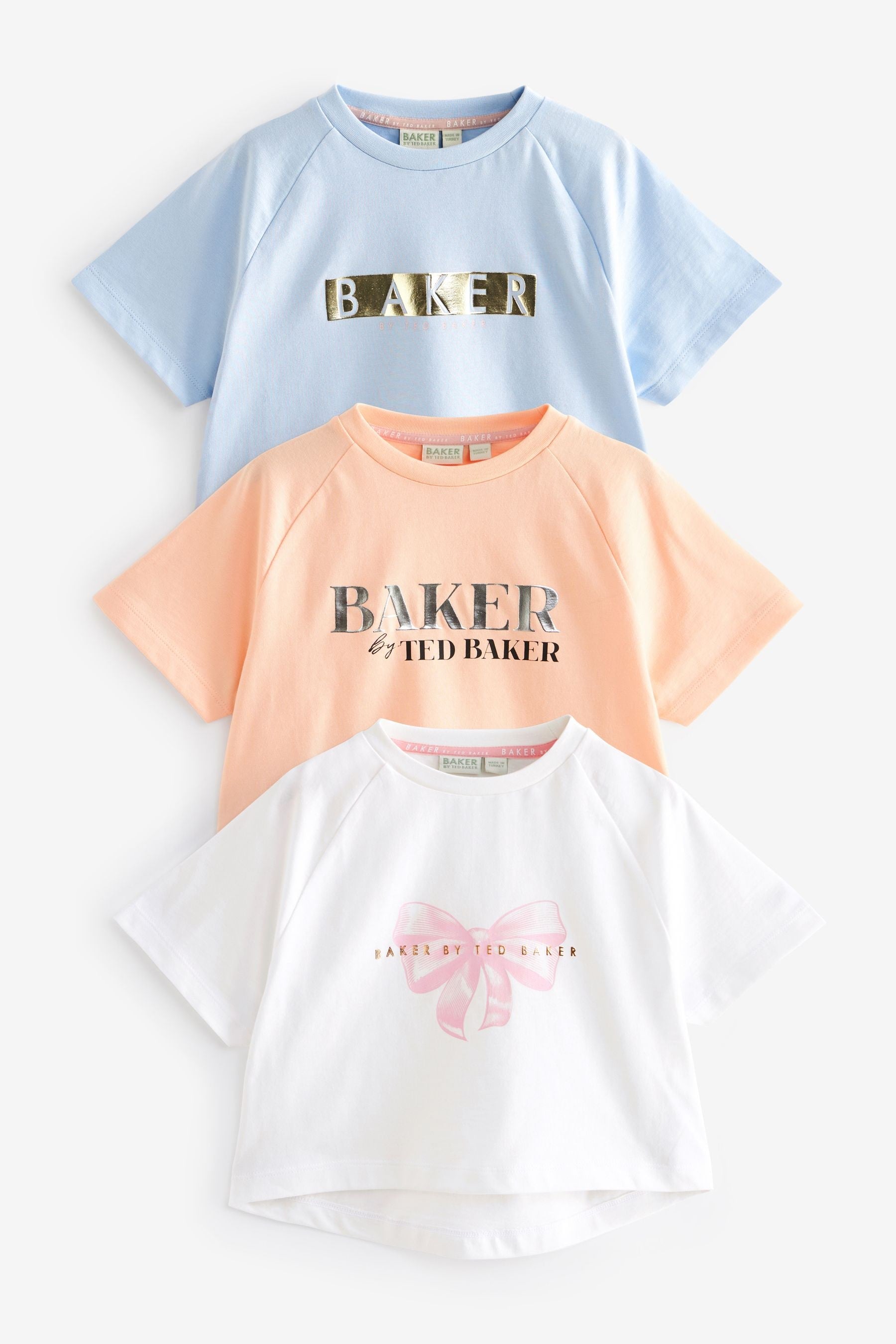 Baker by Ted Baker Multi Graphic Boxy Crop T-Shirts 3 Pack