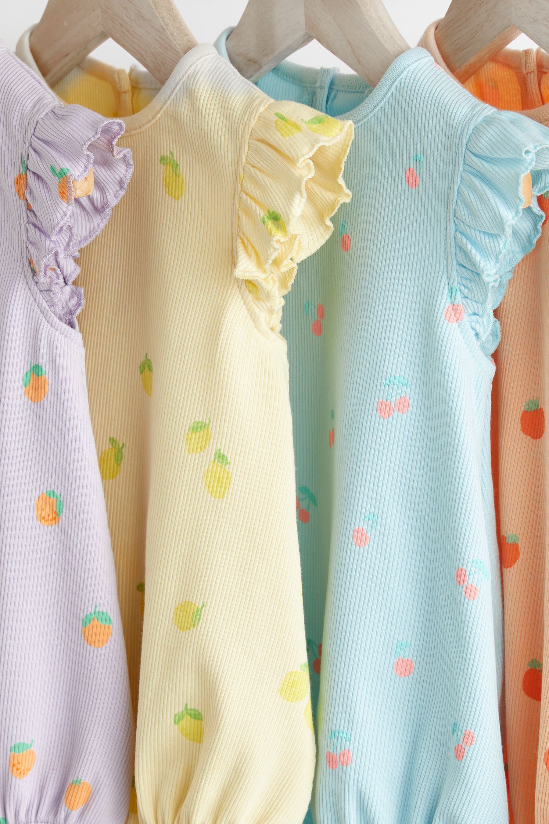 Multi Pastel Fruits Baby Bloomer Rompers 4 Pack