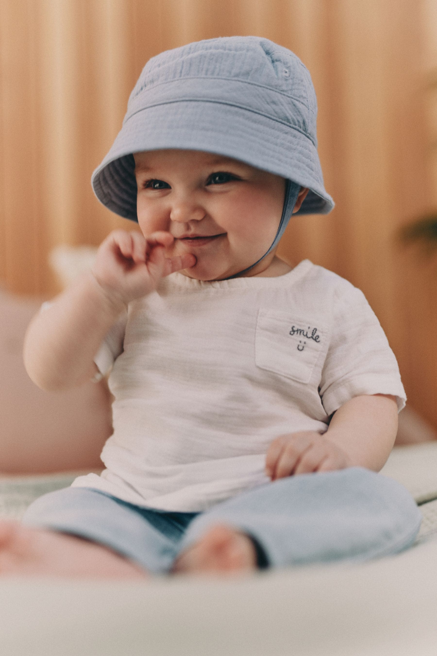 Denim/White 100% Cotton Top and Trousers Baby Set (0mths-2yrs)