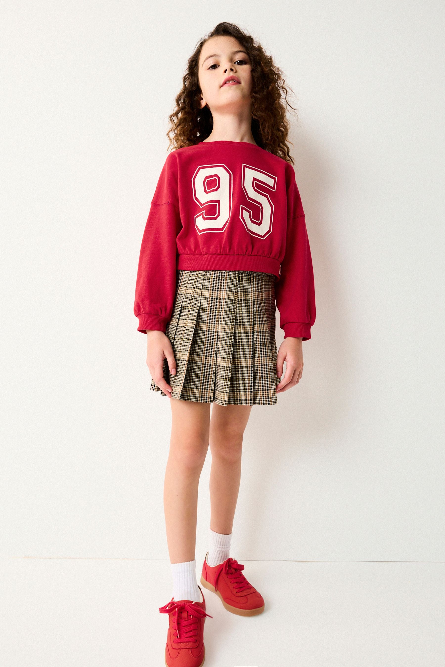 Red Varsity Graphic 100% Cotton Long Sleeve Sweatshirt (3-16yrs)