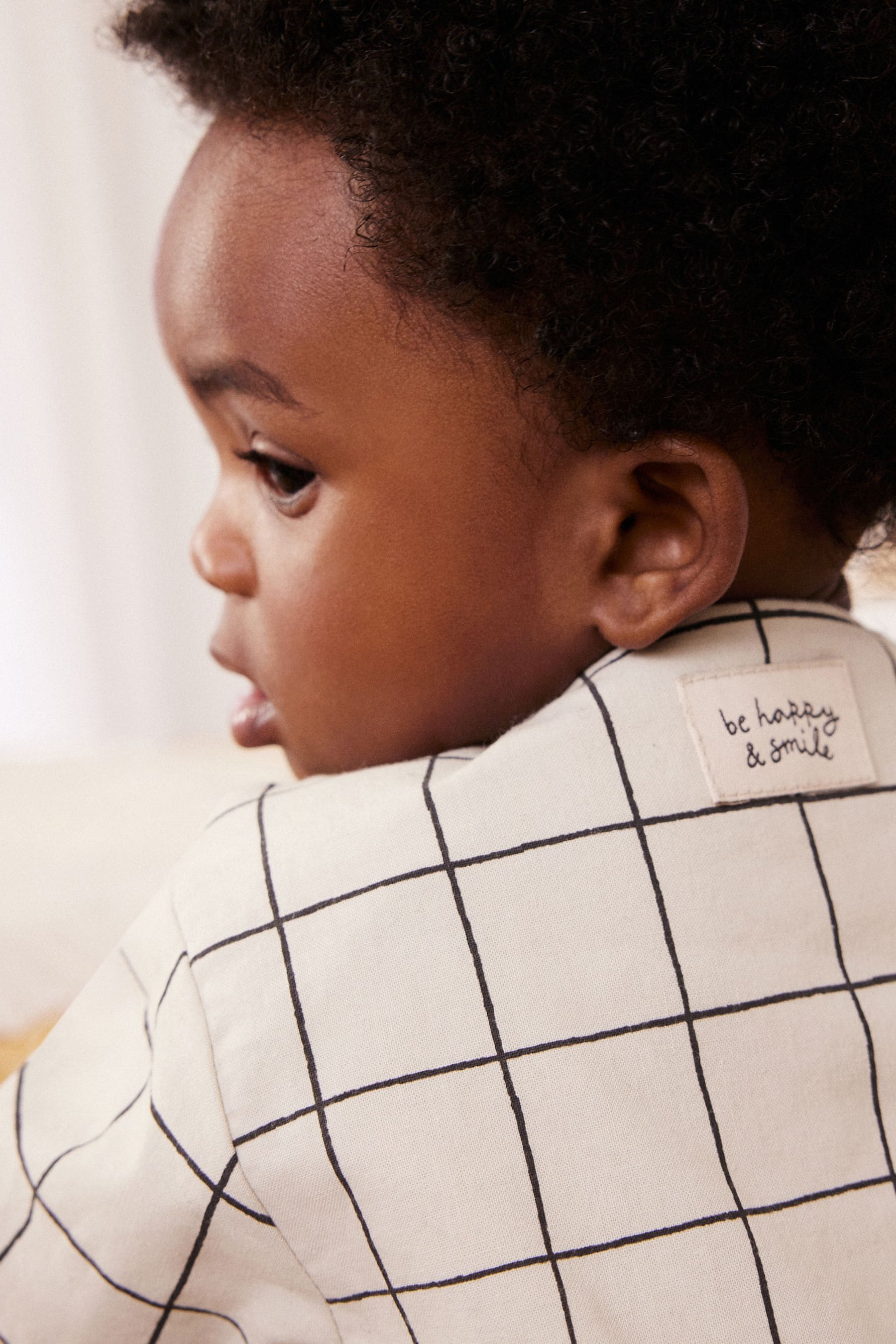 Neutral Check Woven Romper (0mths-2yrs)