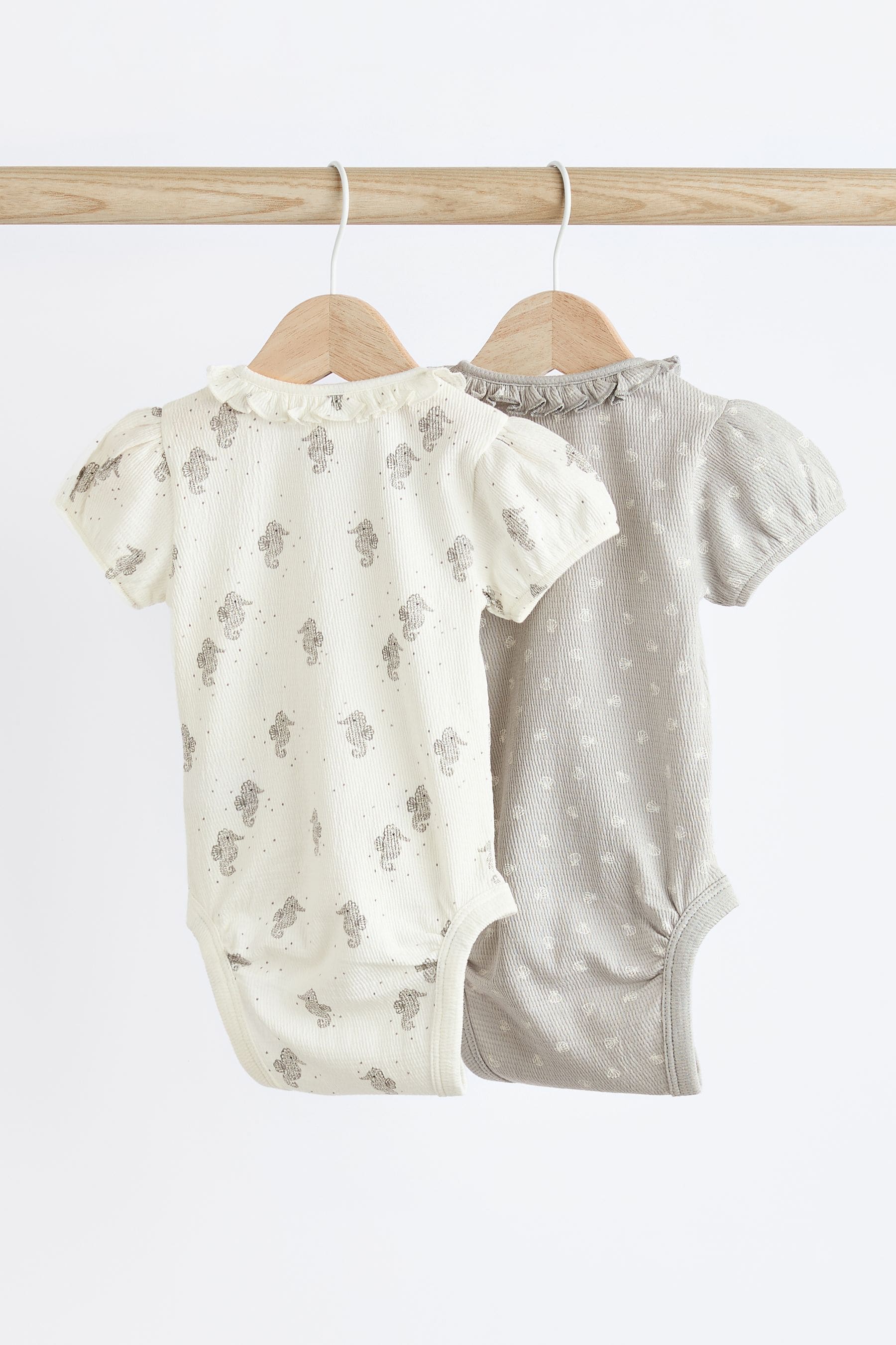 Grey Baby Textured Wrap Bodysuits 2 Pack