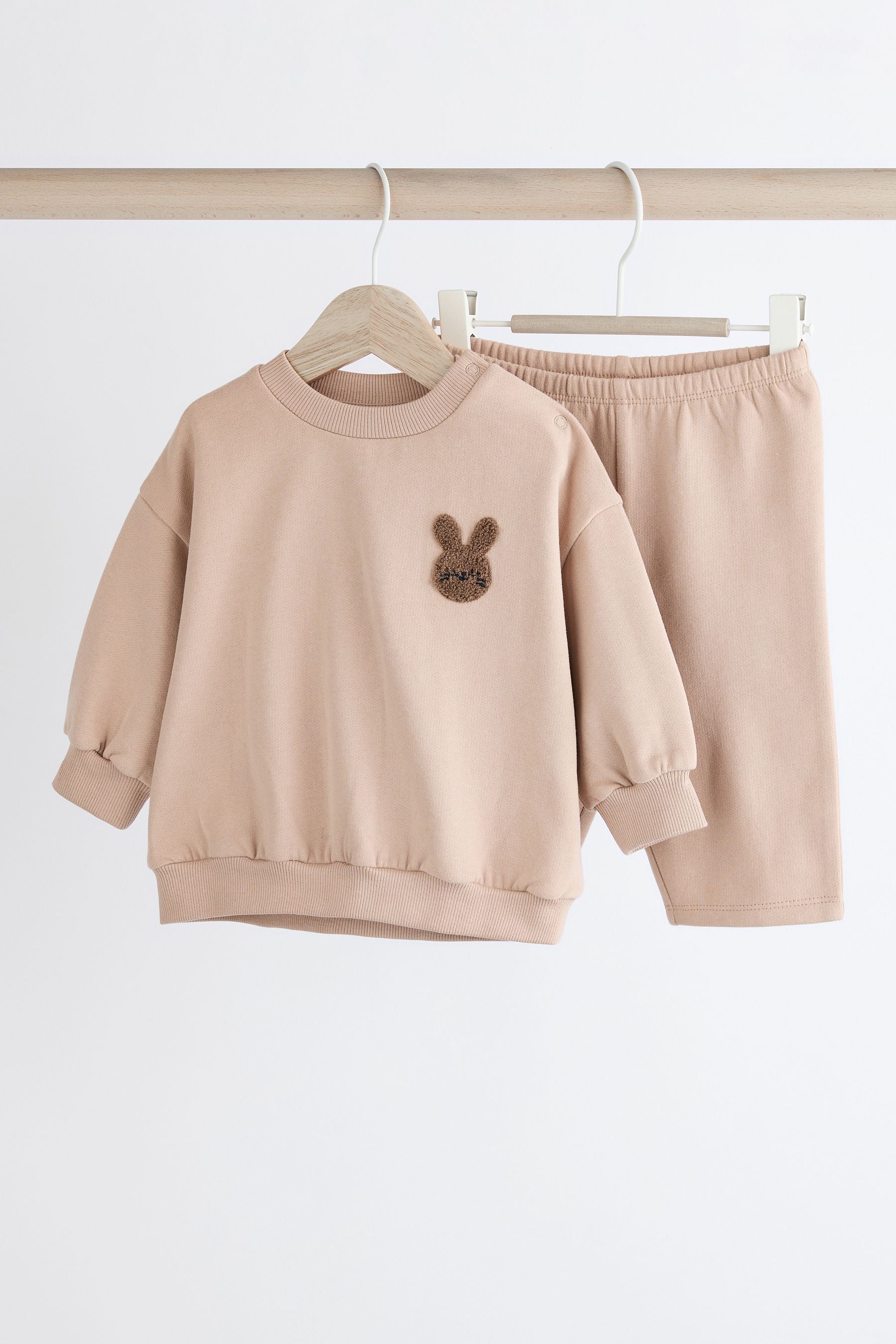 Beige Bunny Baby Sweatshirt and Joggers Set (0mths-2yrs)