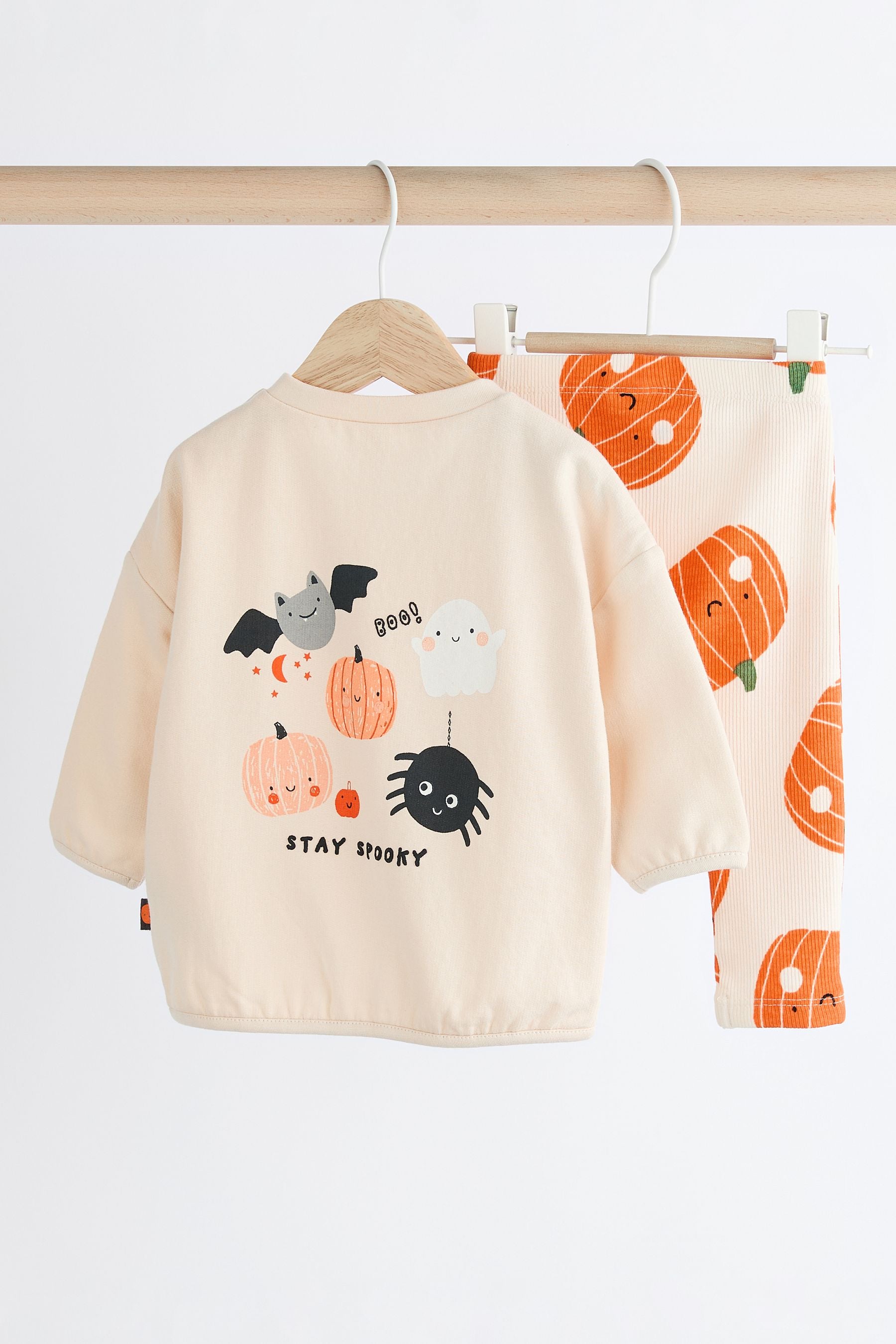 Neutral Pumpkin Cosy Baby Sweat Top and Leggings Set (0mths-2yrs)