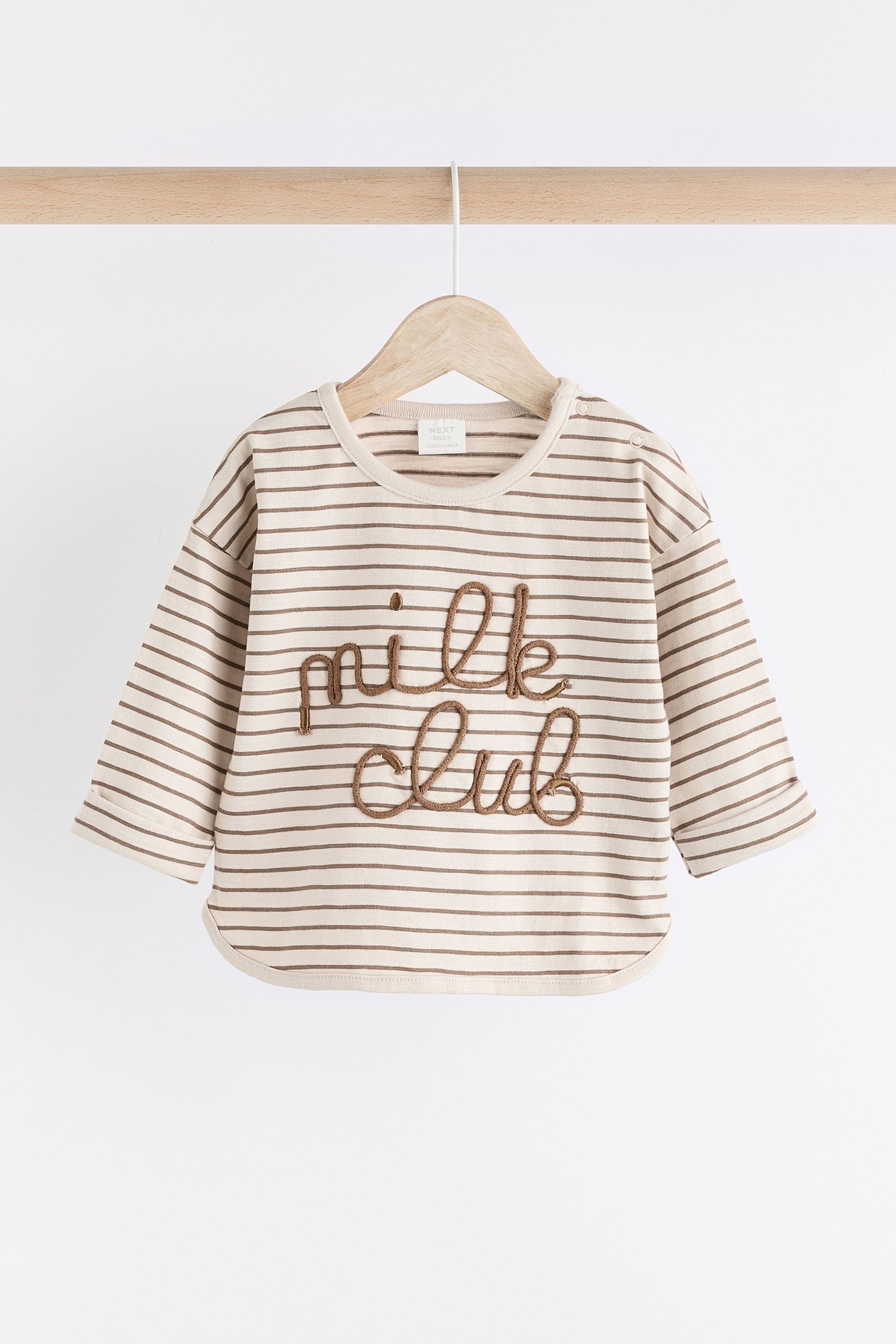 Neutral Milk Club Baby Jersey 100% Cotton Long Sleeve T-Shirts 3 Pack (0mths-2yrs)