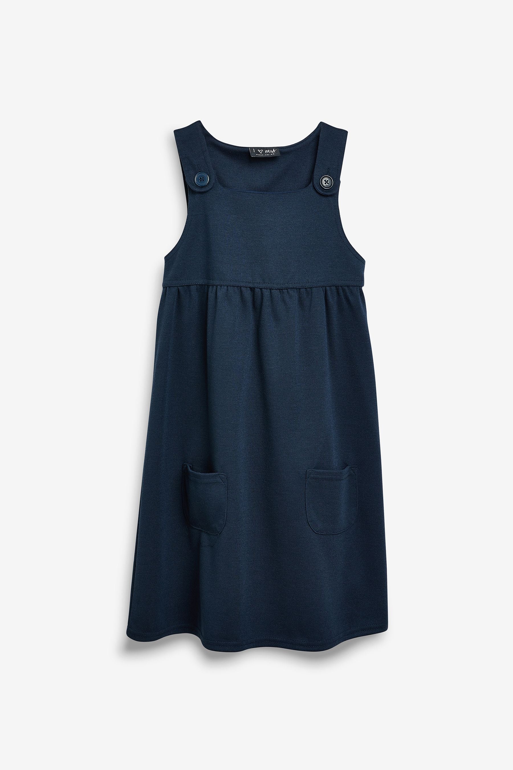 Navy Blue Jersey Stretch Pinafore School Dress (3-14yrs)