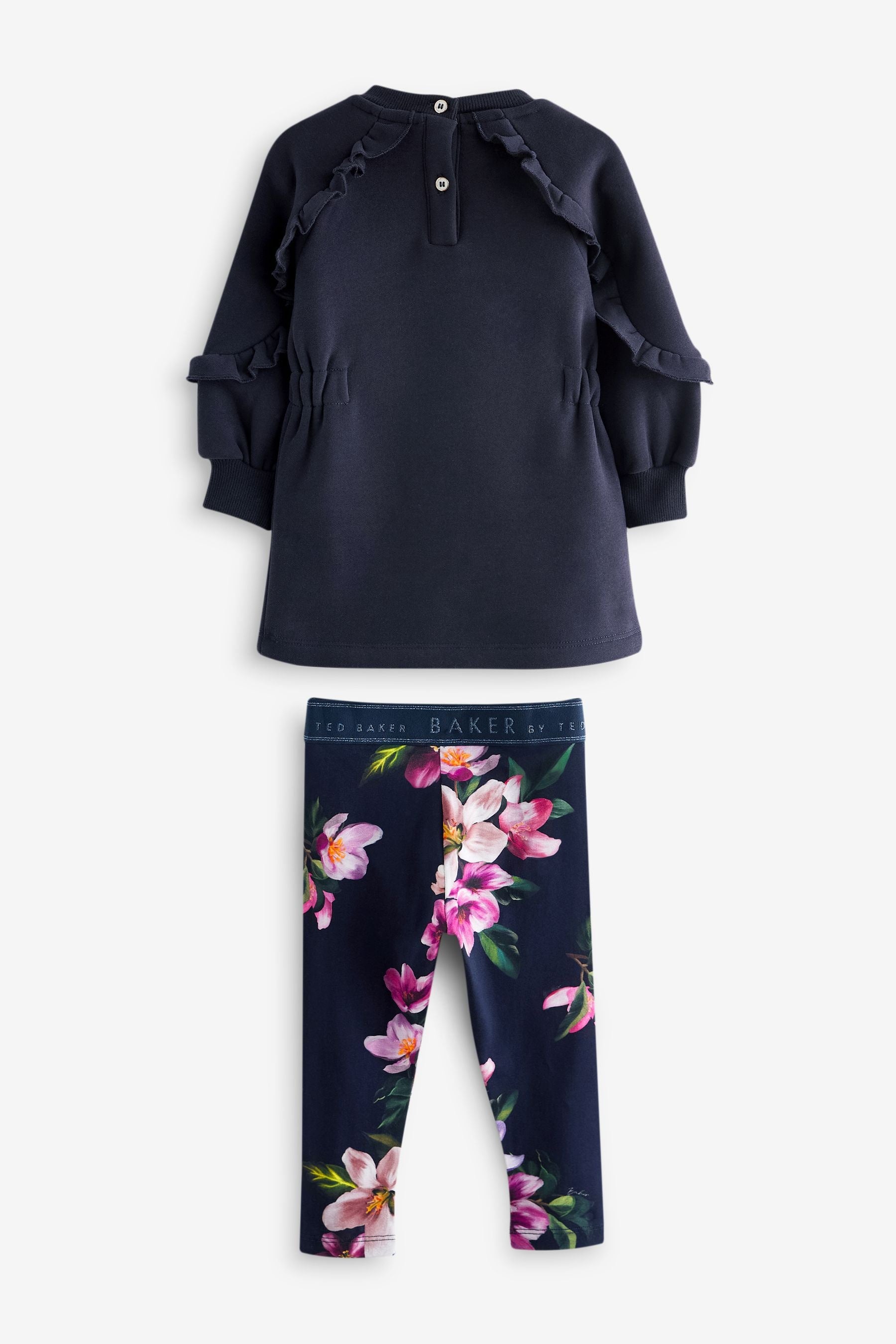 Navy Baker by Ted Baker Floral Legging and Longline Sweater Set