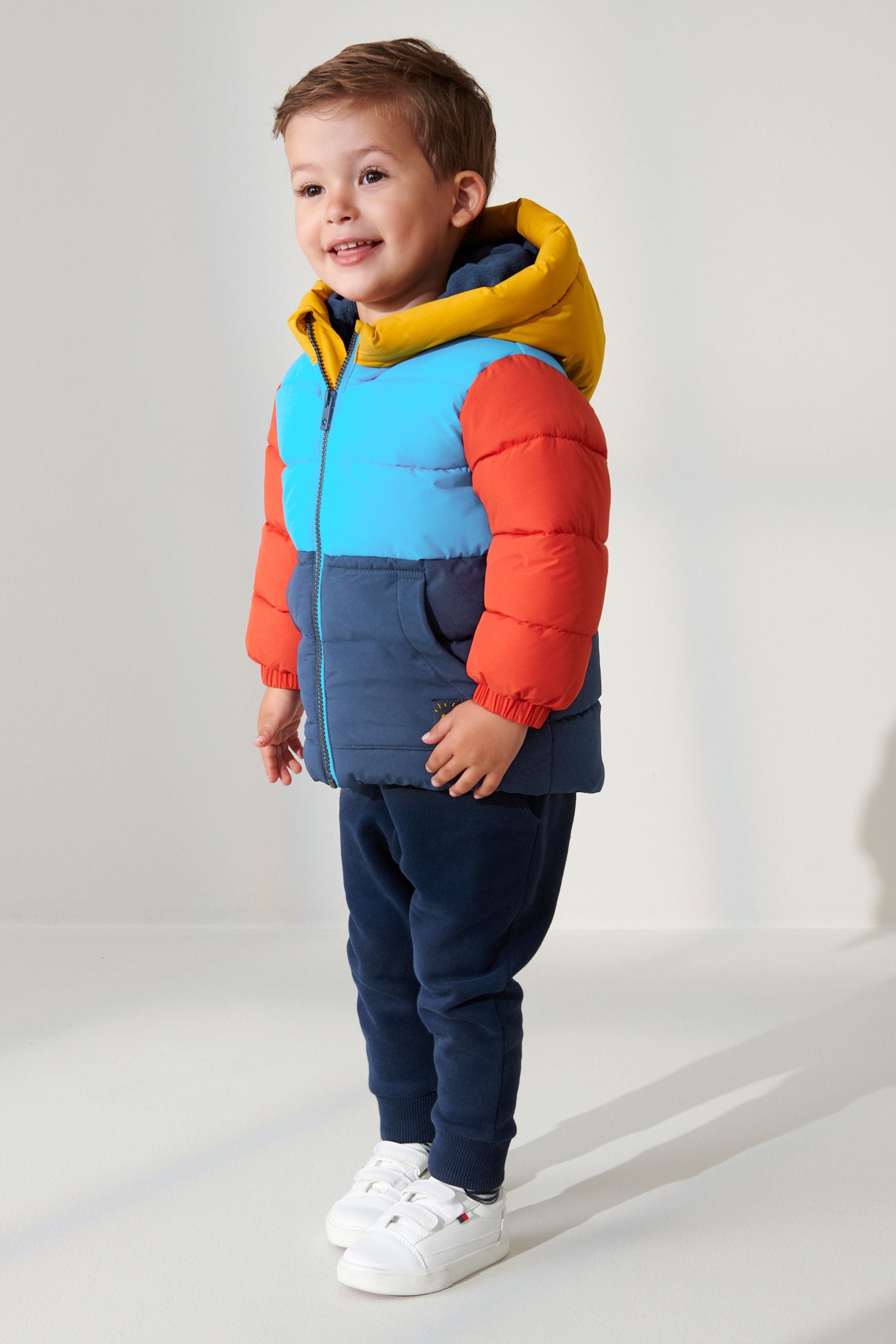 Blue Colourblock Padded Coat (3mths-7yrs)