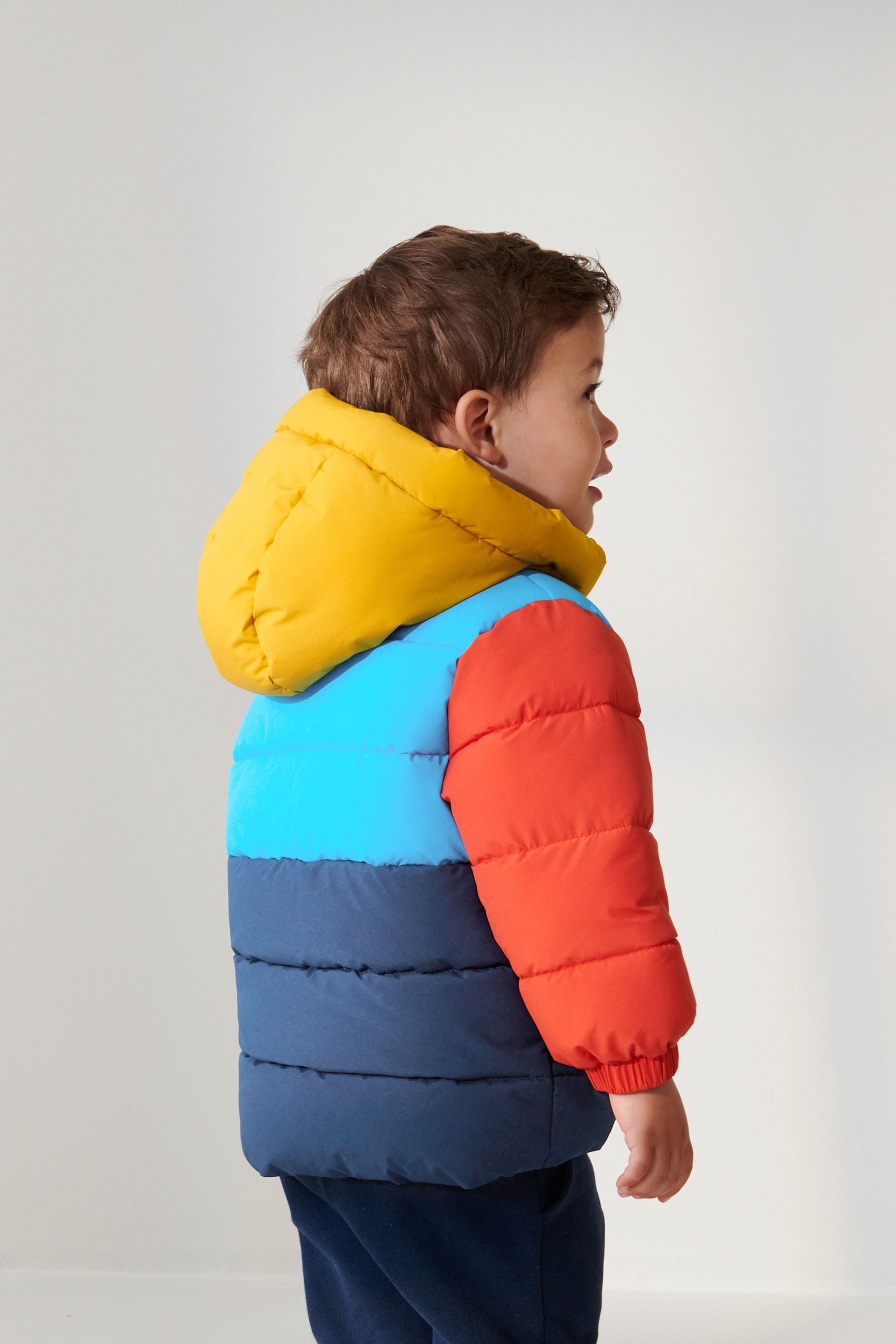 Blue Colourblock Padded Coat (3mths-7yrs)