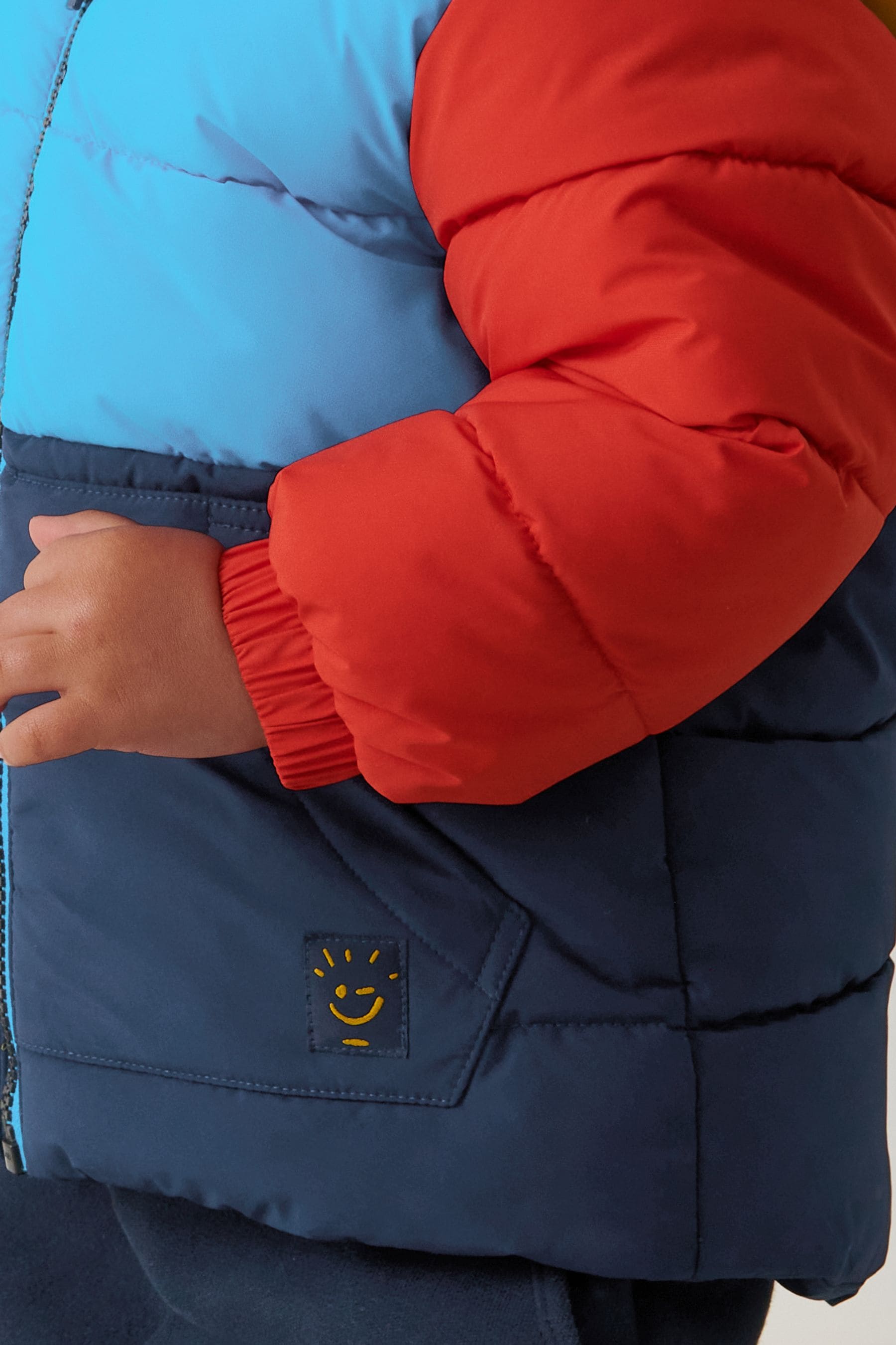 Blue Colourblock Padded Coat (3mths-7yrs)