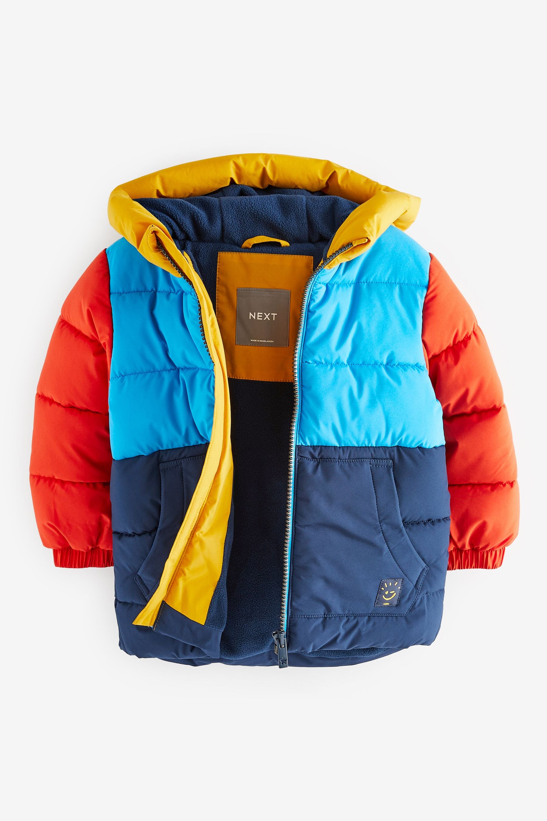 Blue Colourblock Padded Coat (3mths-7yrs)