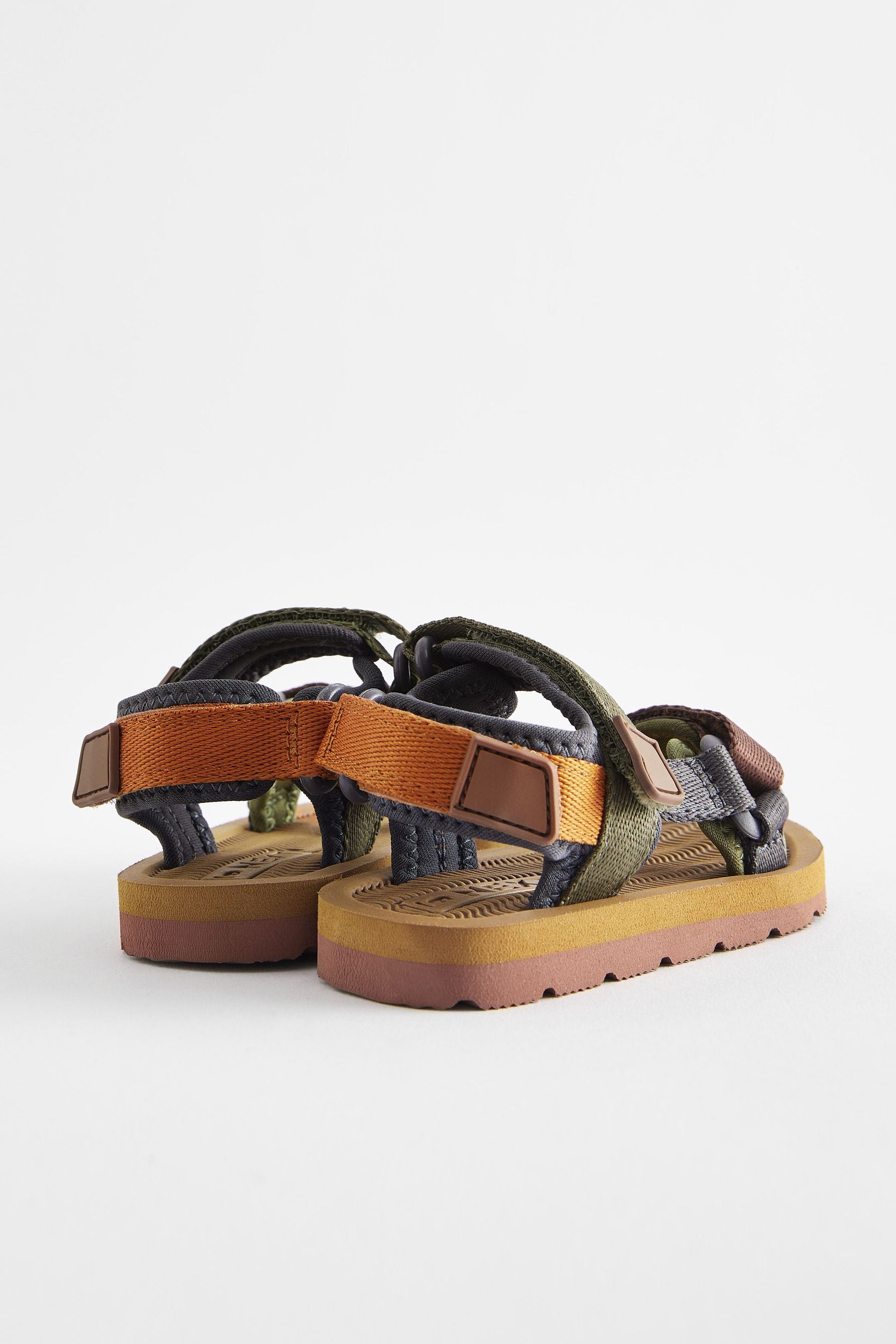 Brown Touch Fastening Adjustable Strap Tape Trekker Sandals