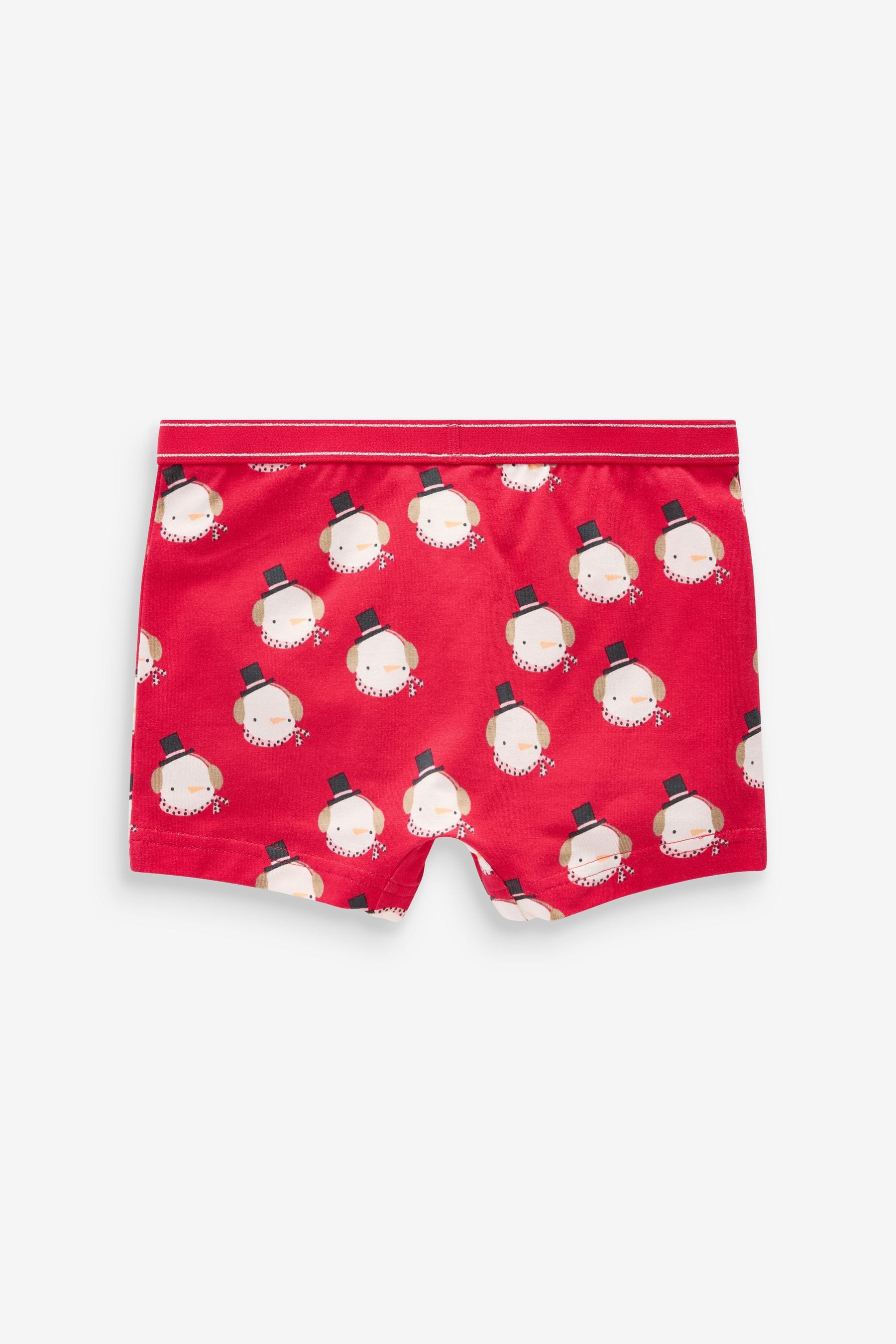 Red Christmas Shorts Briefs 3 Pack (2-16yrs)