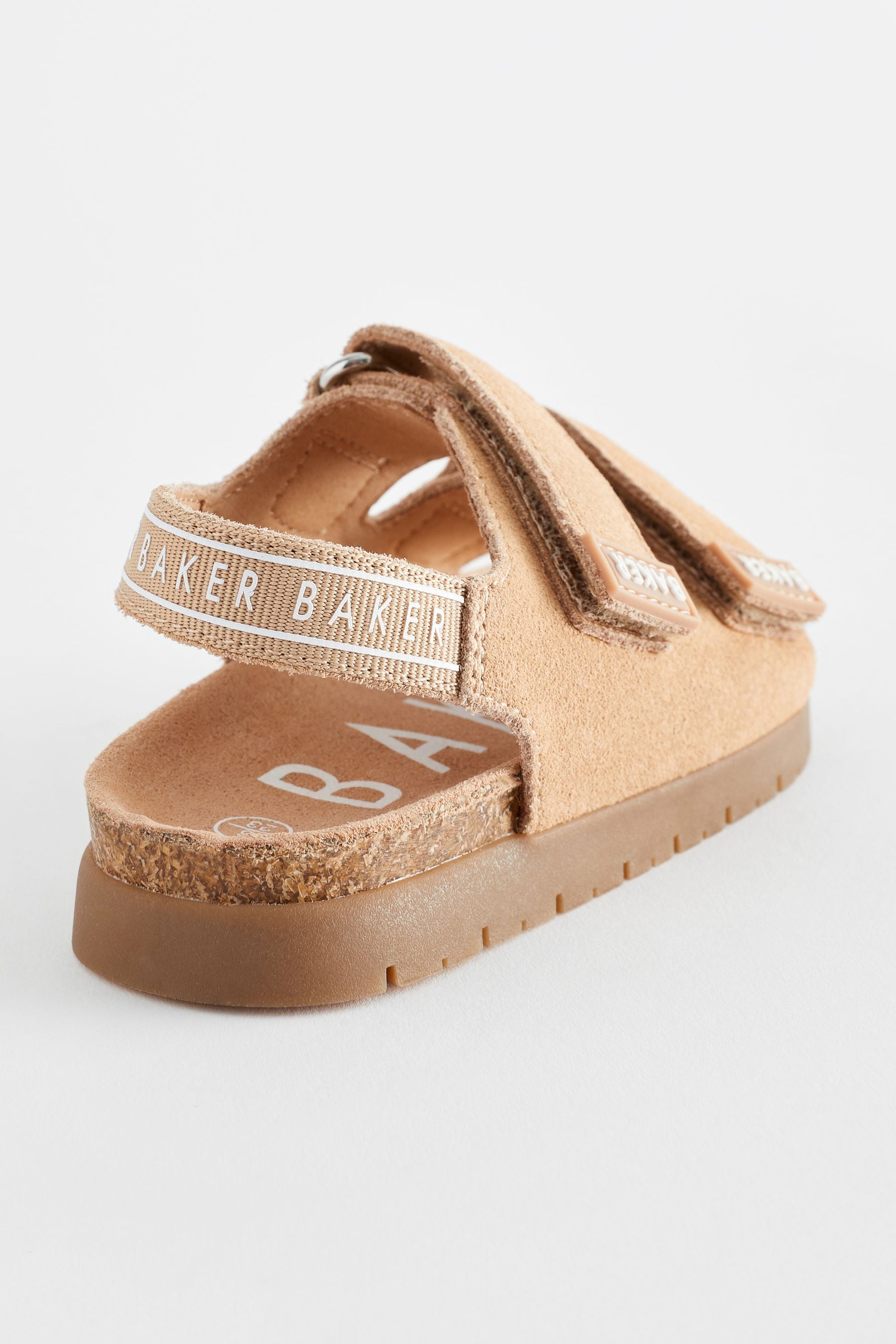 Tan Brown Baker by Ted Baker Boys Suede Footbed Sandals