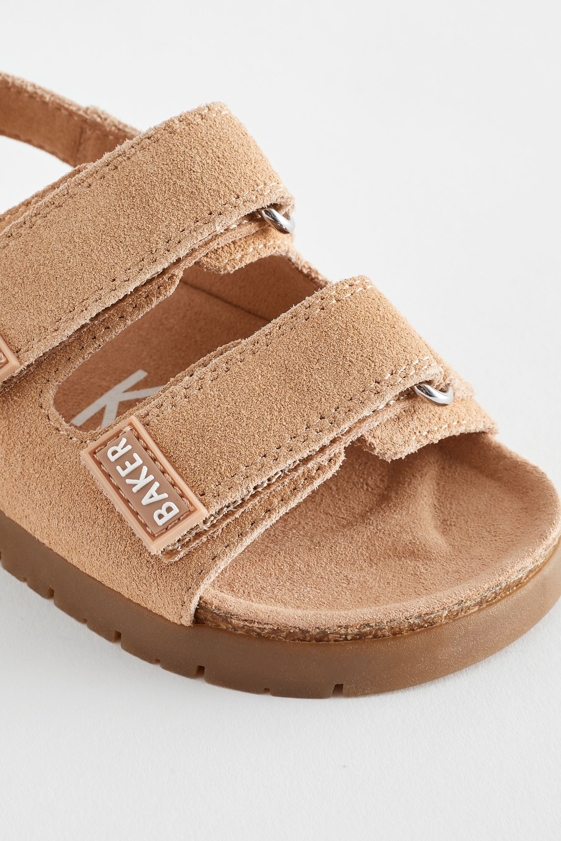 Tan Brown Baker by Ted Baker Boys Suede Footbed Sandals