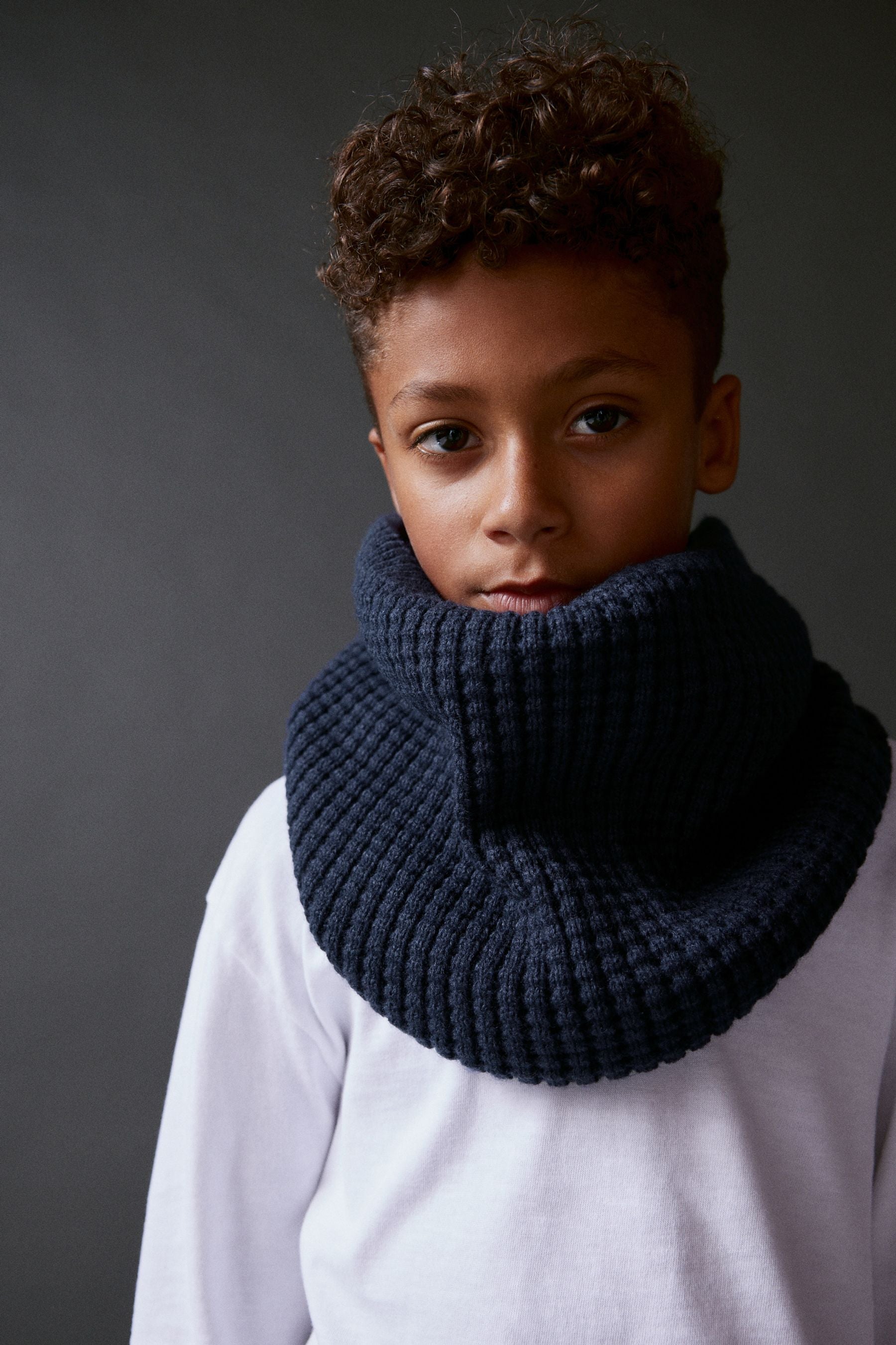 Navy Blue Knitted Snood (3-16yrs)