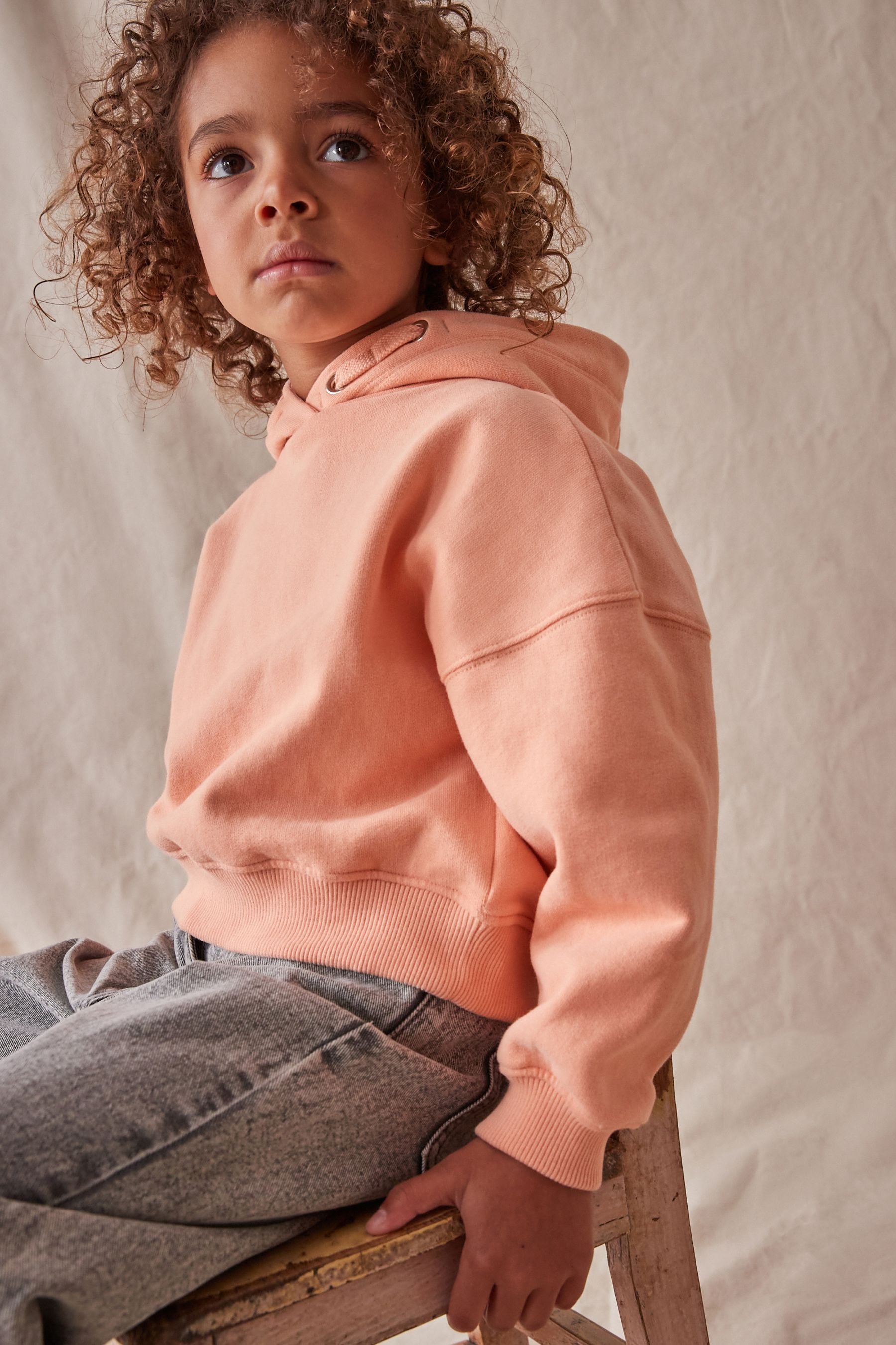 Orange Apricot Cropped Hoodie (3-16yrs)