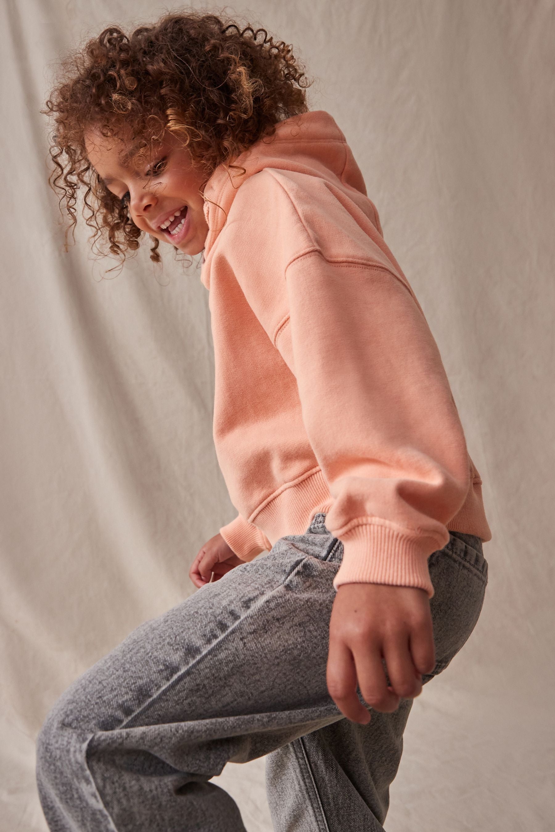 Orange Apricot Cropped Hoodie (3-16yrs)