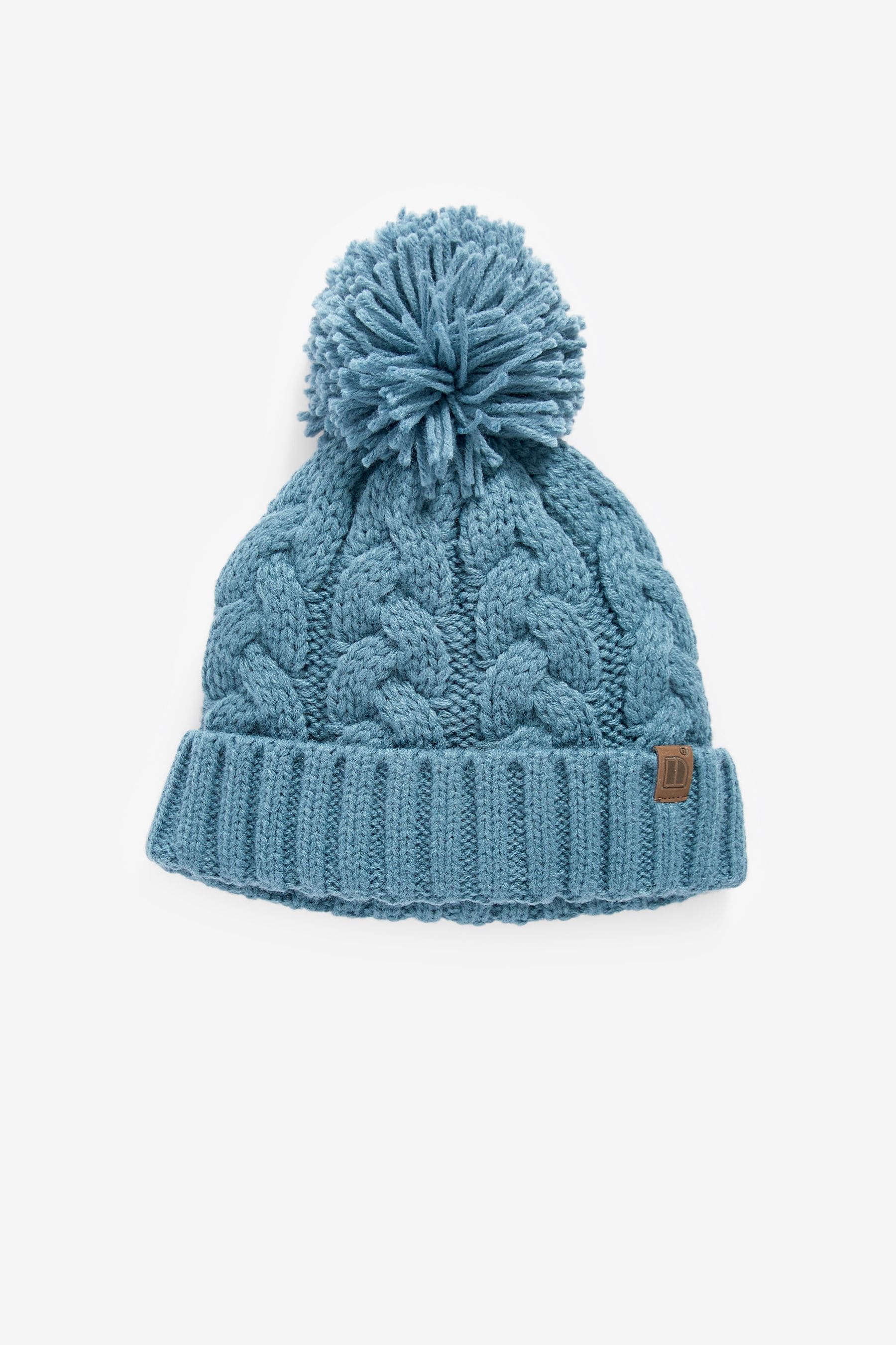 Mineral Blue Knitted Hat, Gloves and Scarf 3 Piece Set (3-16yrs)