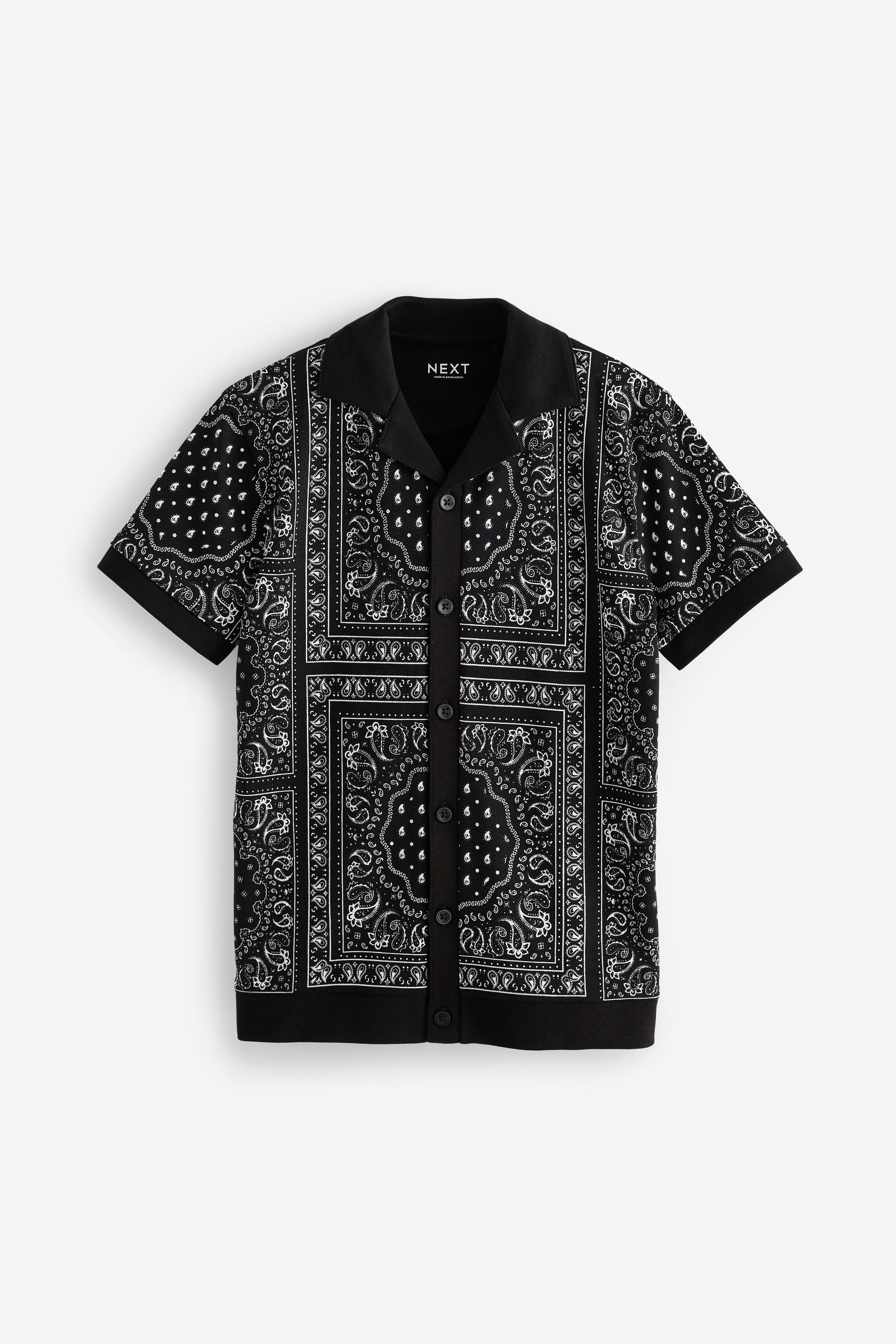 Black/White Bandana Short Sleeve Jersey Shirt (3-16yrs)