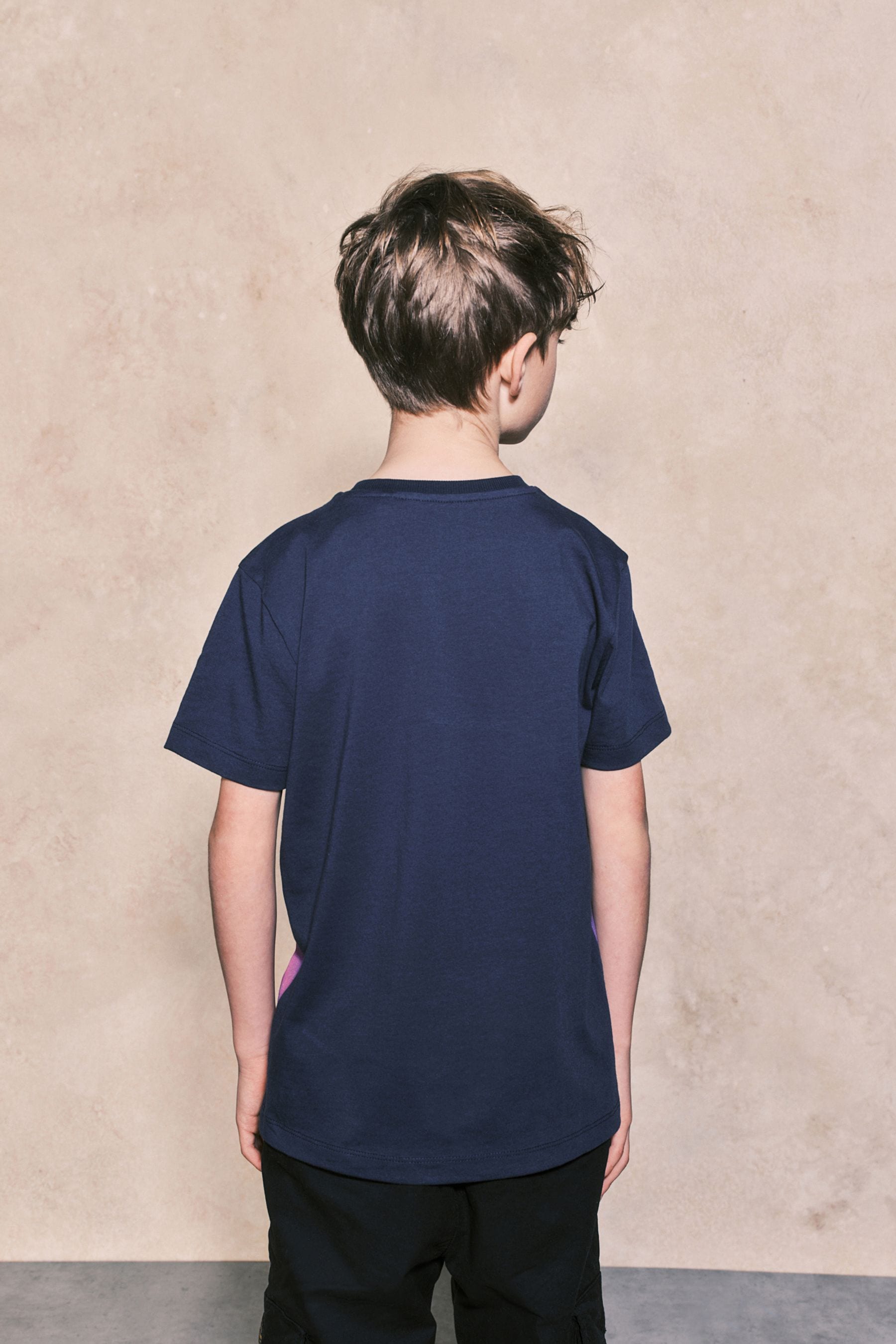 Navy Skateboard All-Over Print Short Sleeves 100% Cotton T-Shirt (3-16yrs)