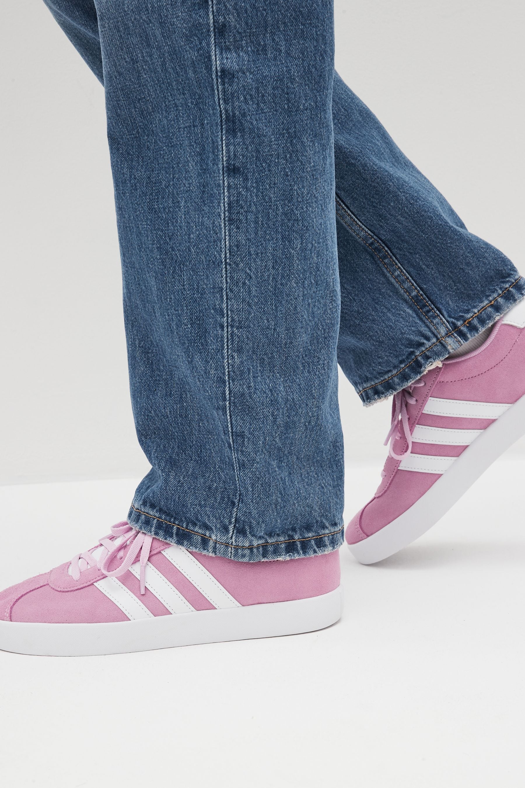 Pink/White adidas Junior Sportswear VL Court Trainers