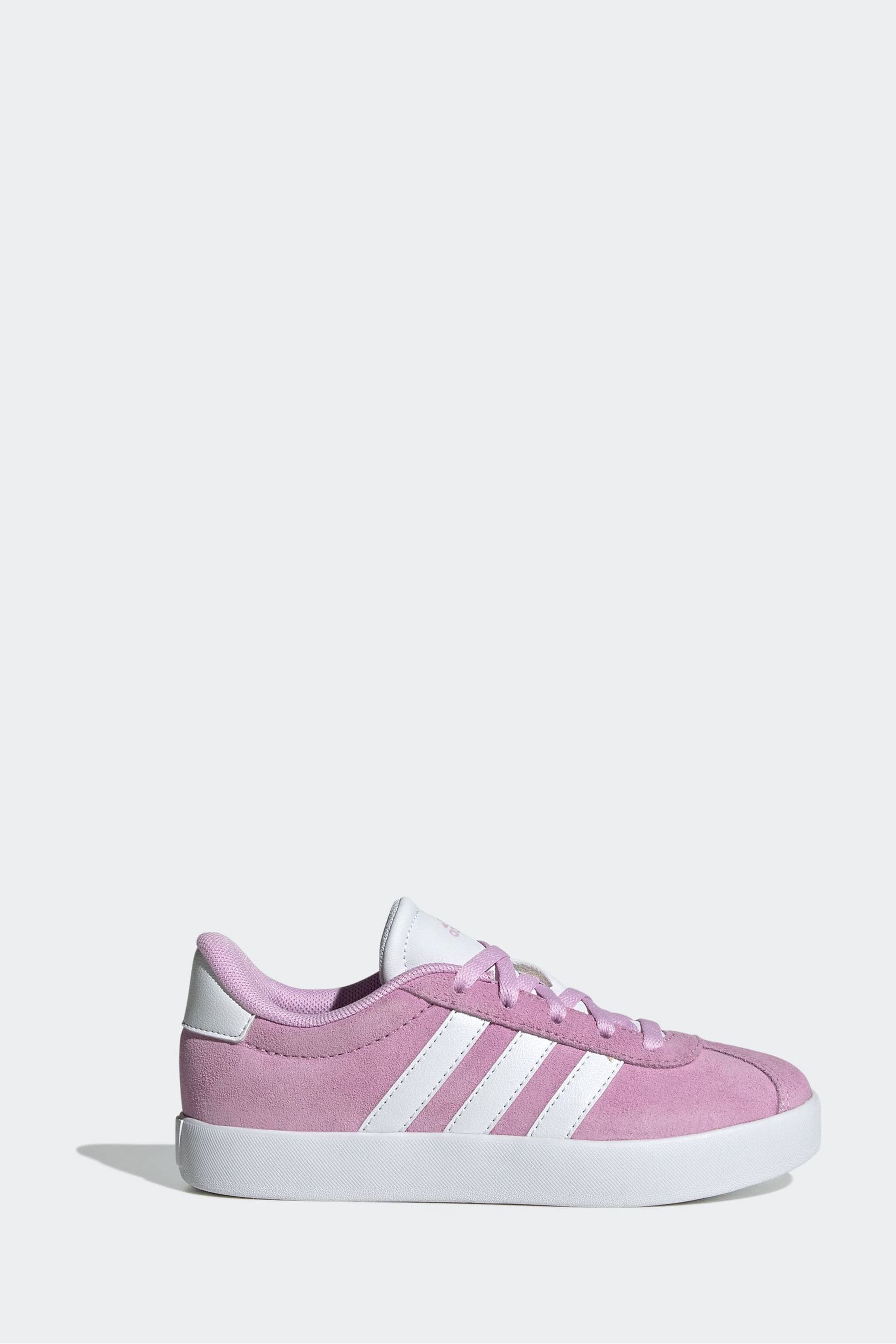 Pink/White adidas Junior Sportswear VL Court Trainers