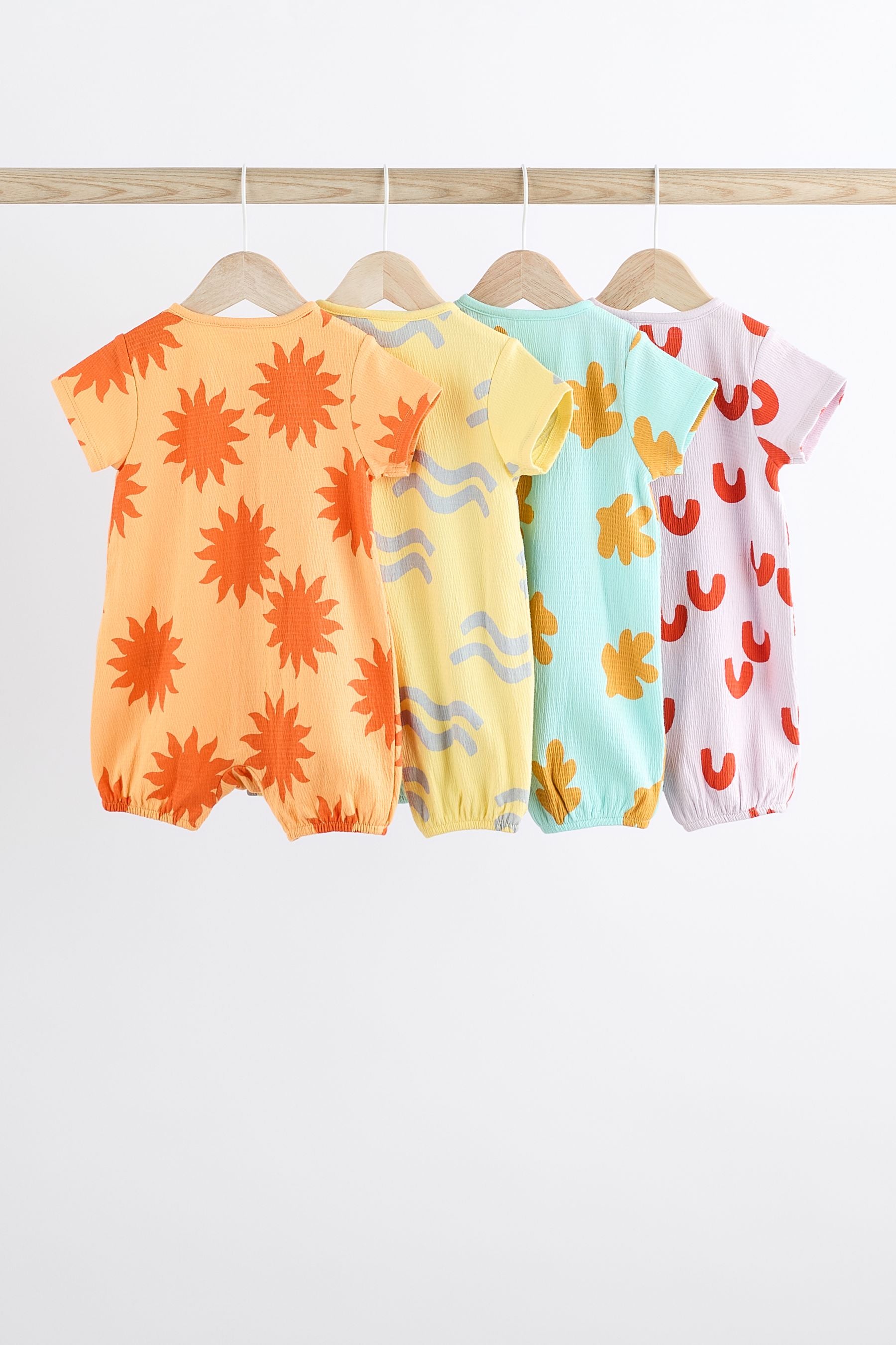 Multi Bright Baby Romper 4 Pack (0mths-3yrs)