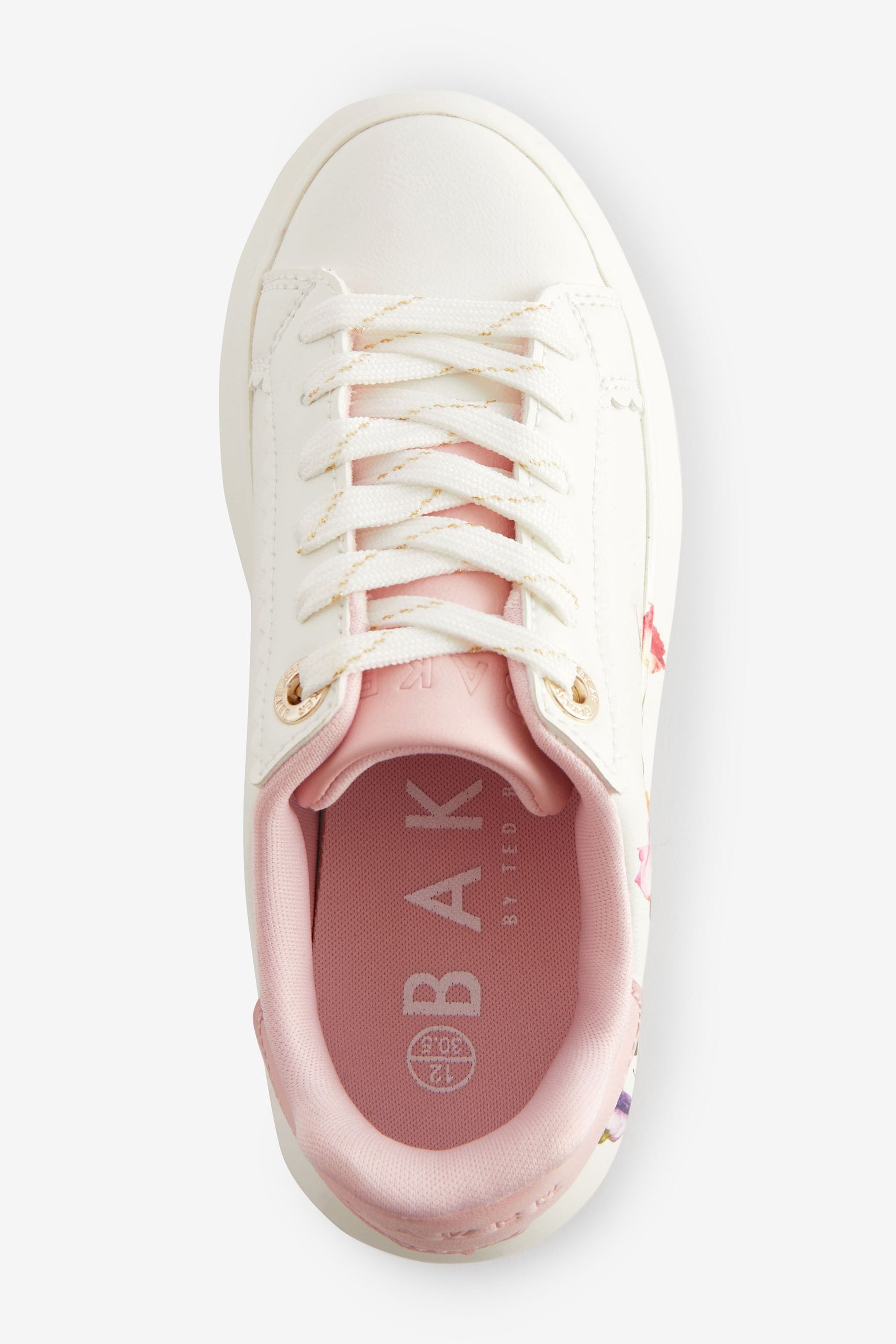 White Baker by Ted Baker Girls Floral Chunky Trainers