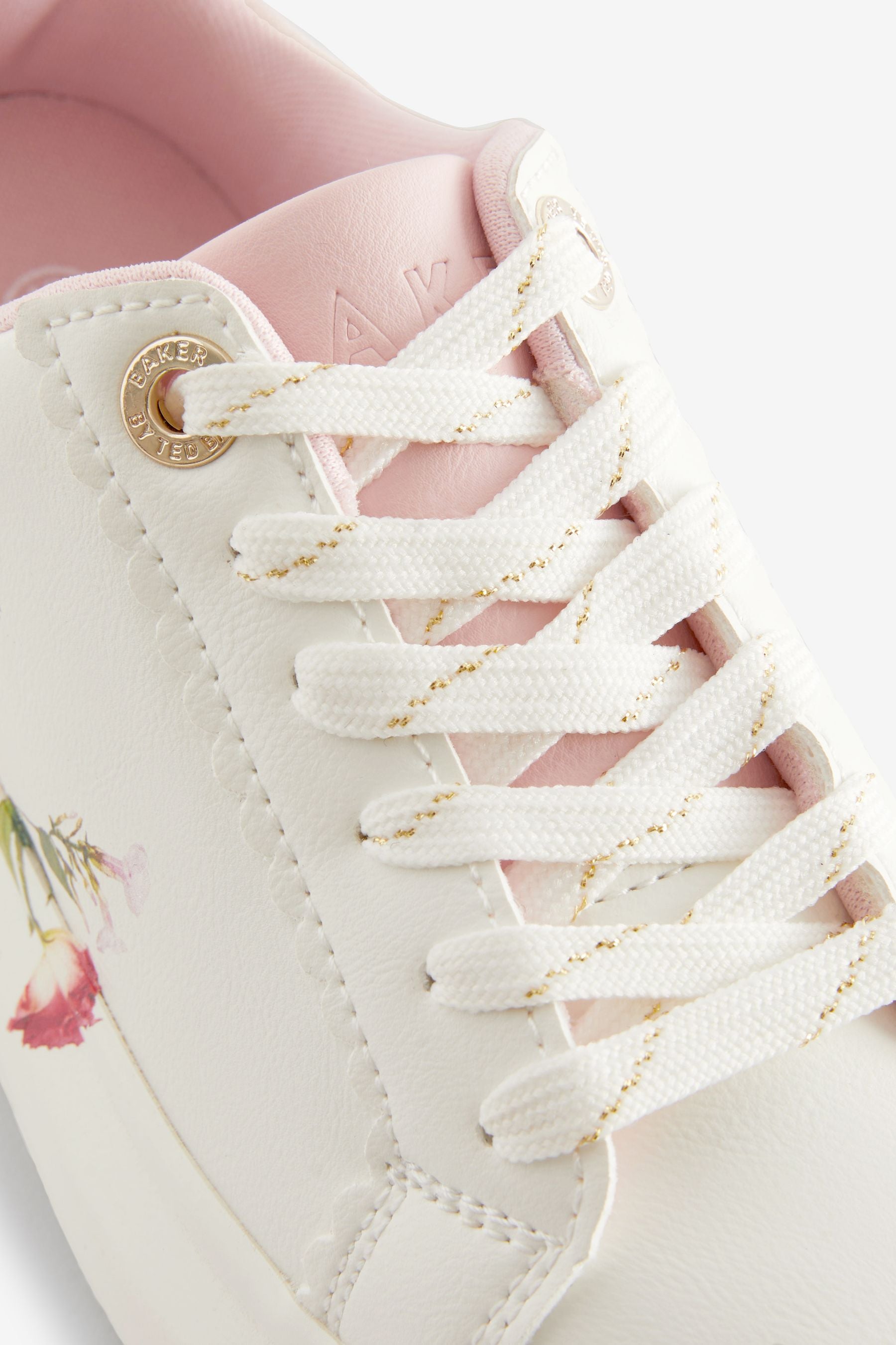 White Baker by Ted Baker Girls Floral Chunky Trainers