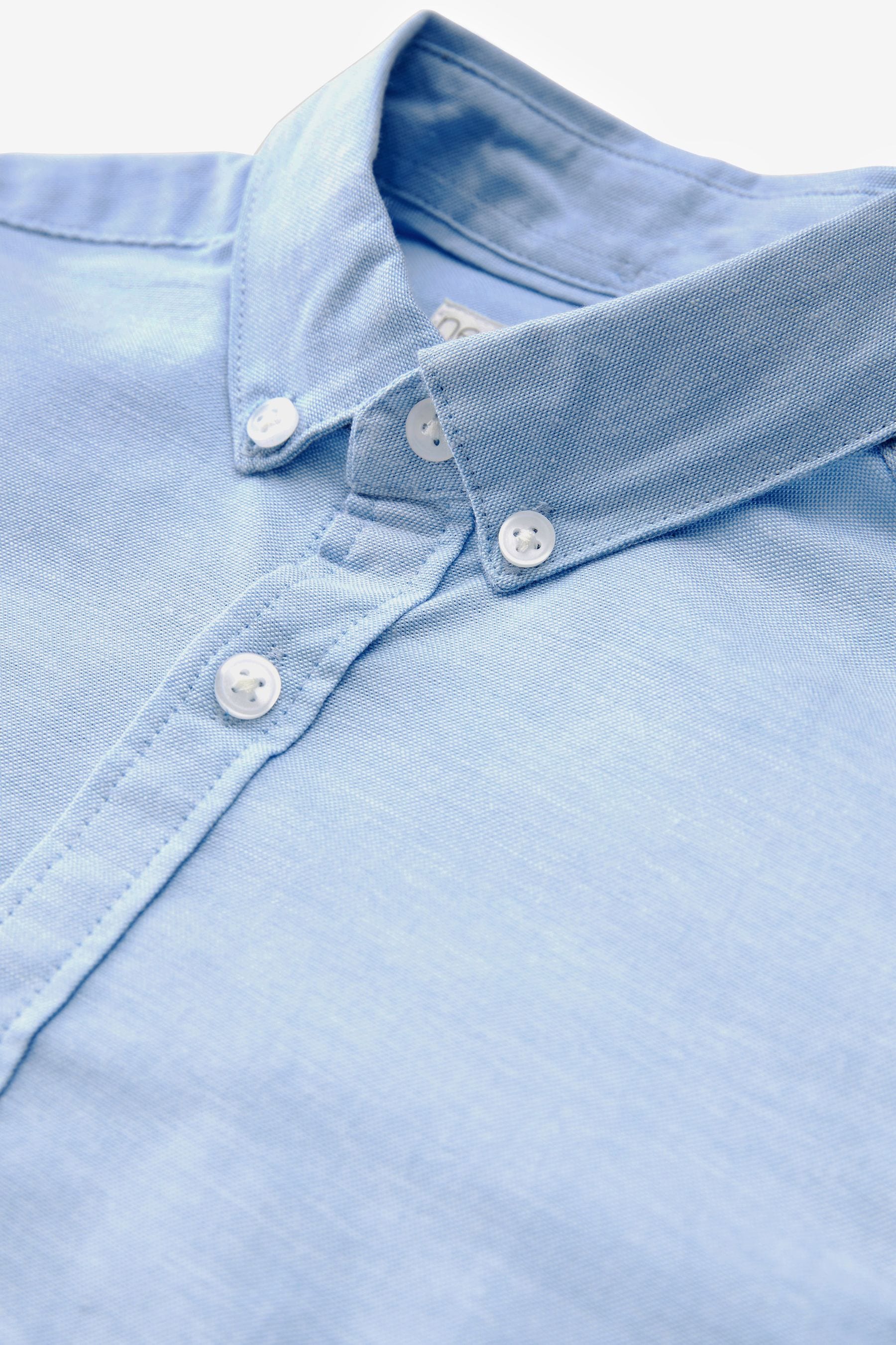 Blue Plain Single Oxford Shirt (3-16yrs)