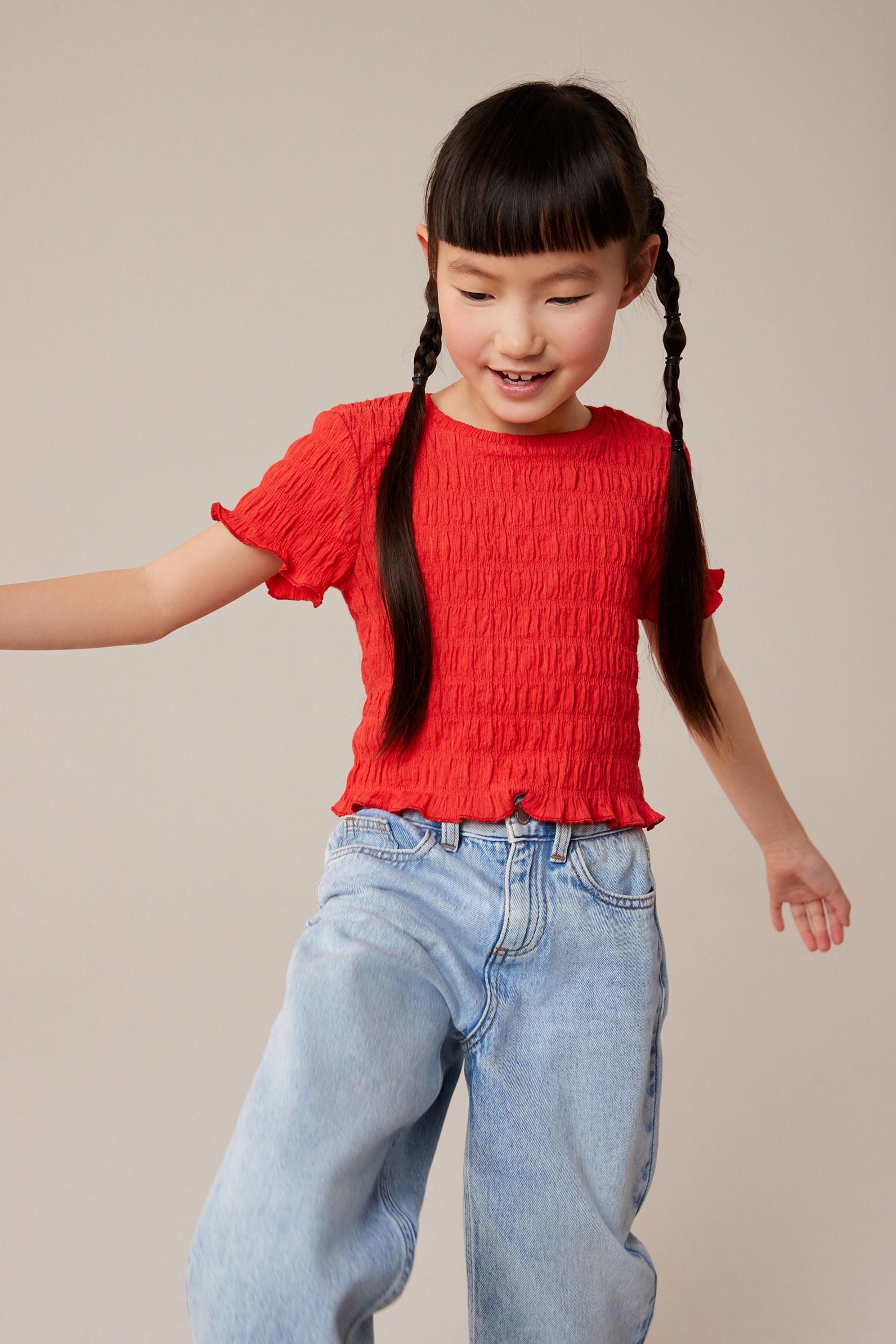 Red Textured Top (3-16yrs)