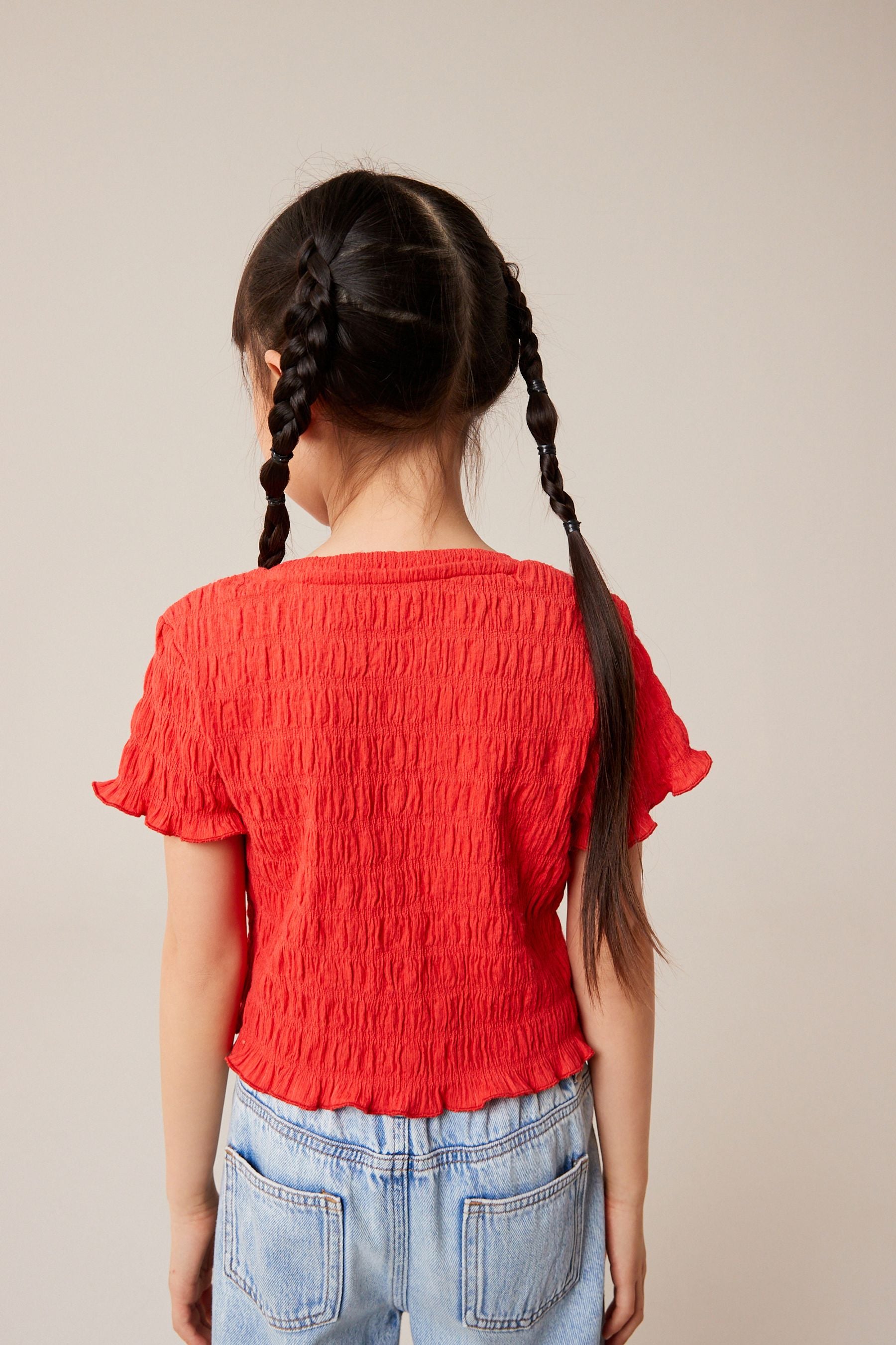 Red Textured Top (3-16yrs)