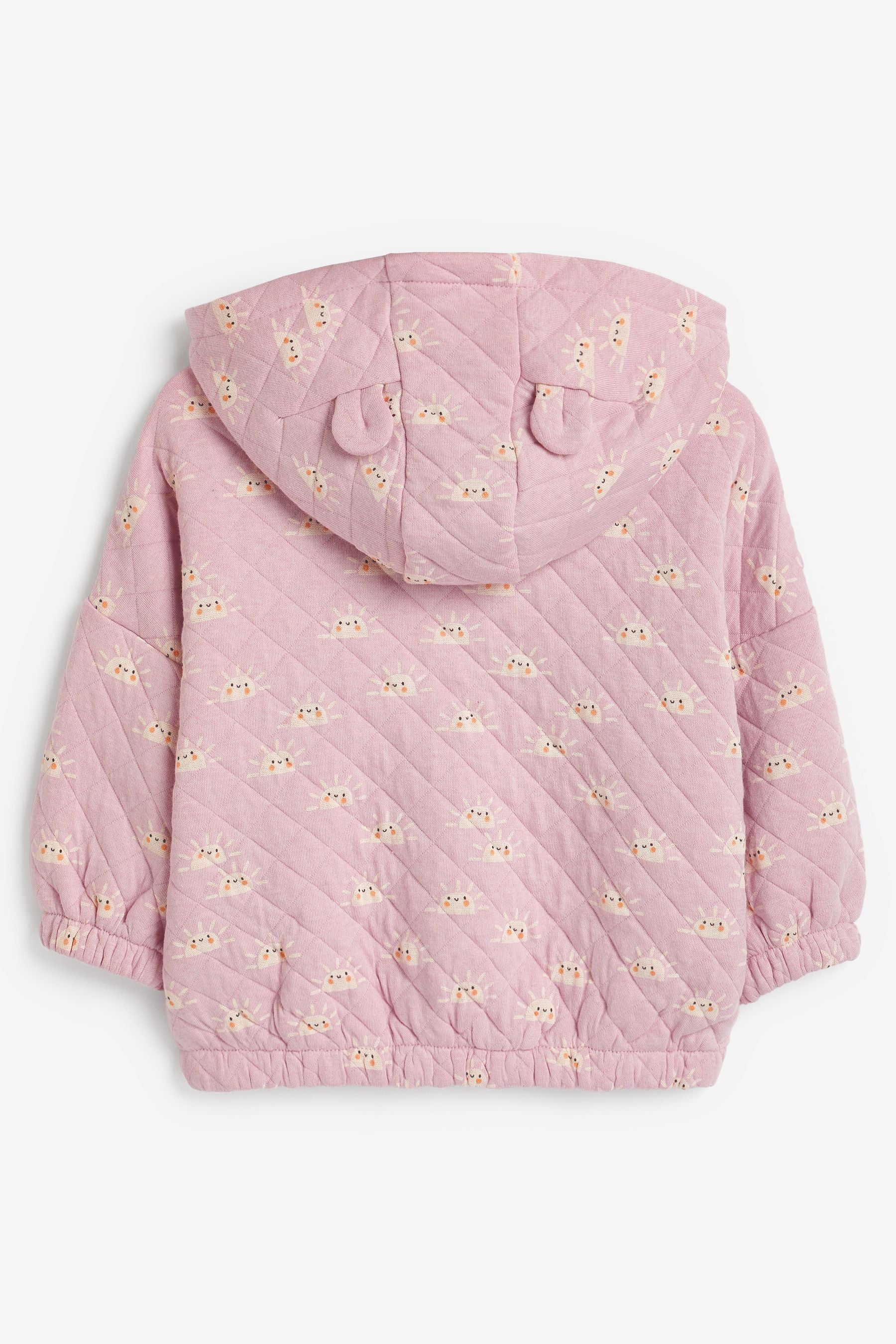 Pink Quilted Zip Through Hoodie (3mths-7yrs)