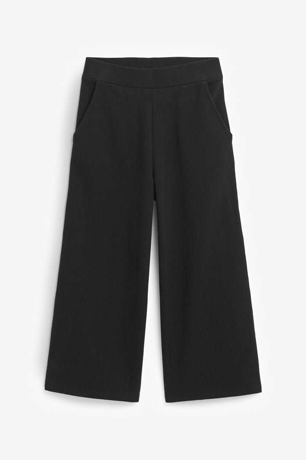 Black Wide Leg Jersey Trousers (3-16yrs)