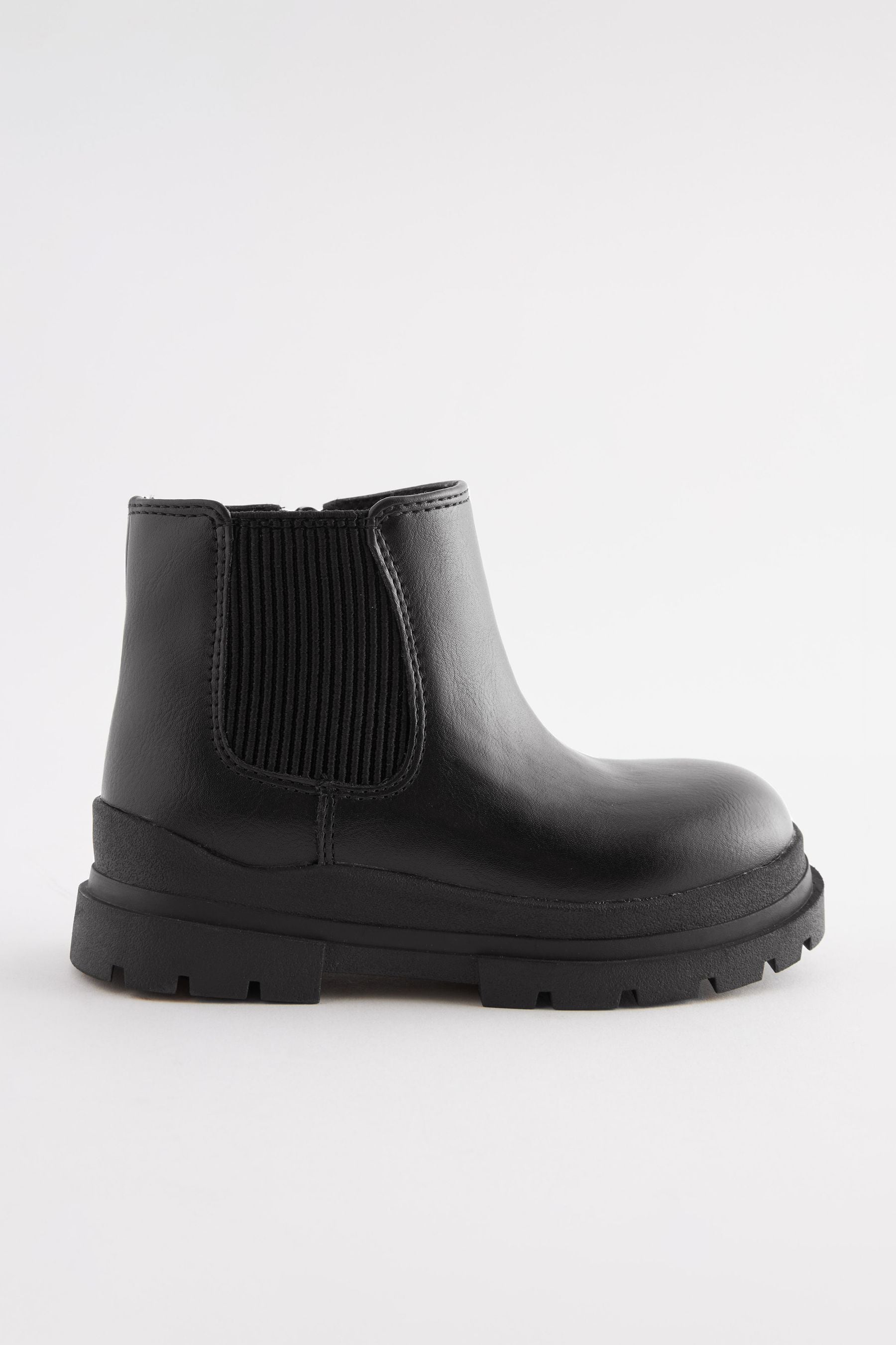 Black Chelsea Chunky Ankle Boots