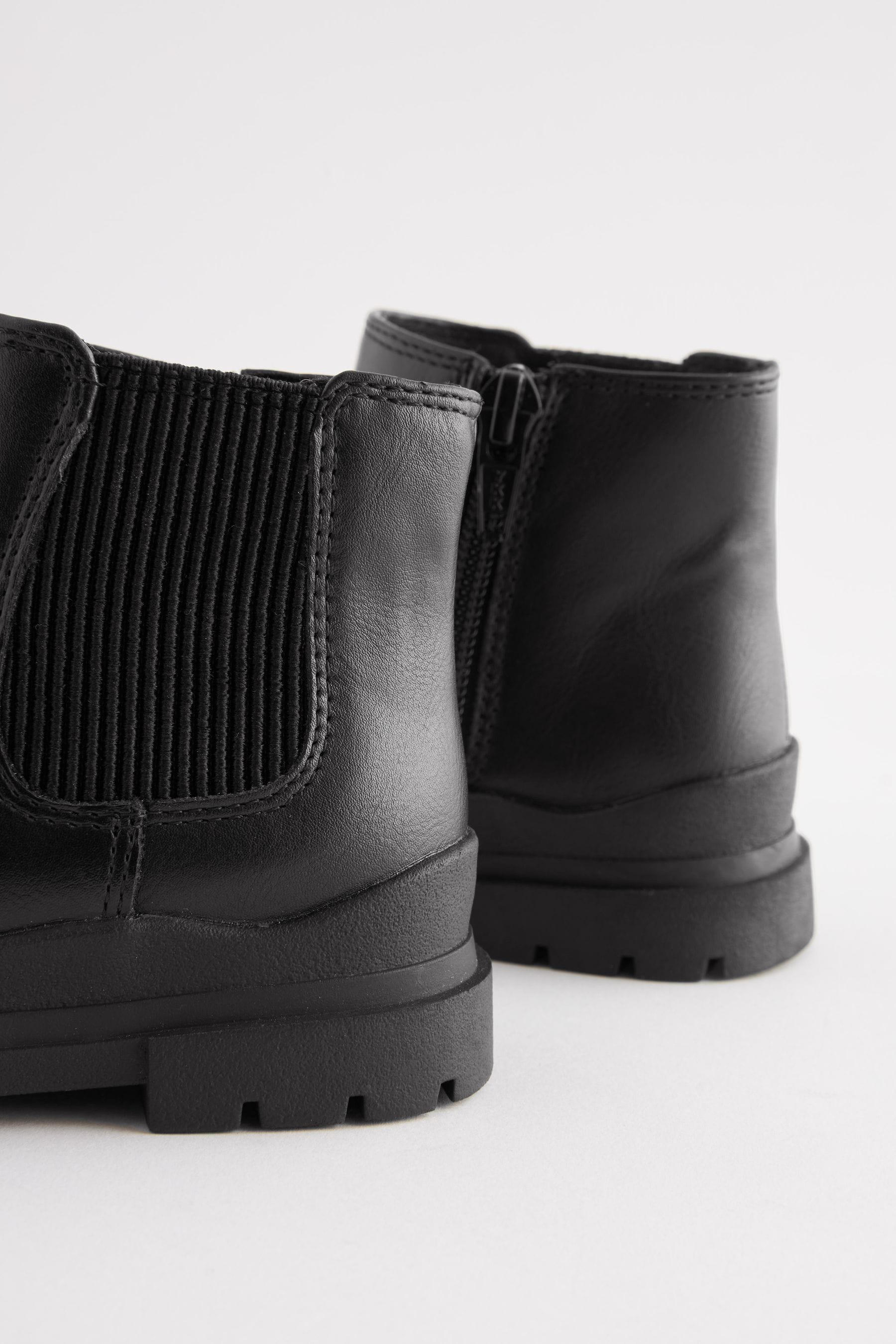 Black Chelsea Chunky Ankle Boots