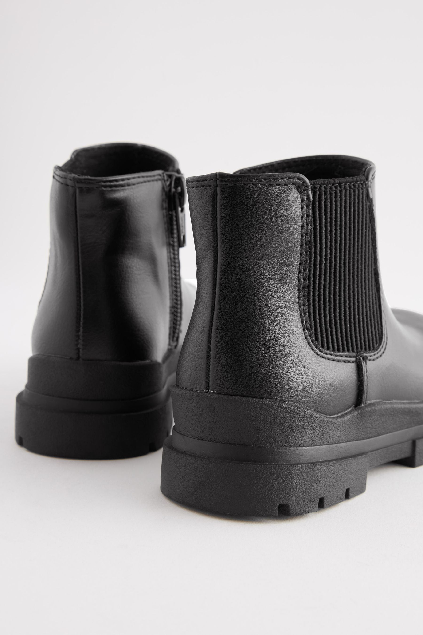 Black Chelsea Chunky Ankle Boots