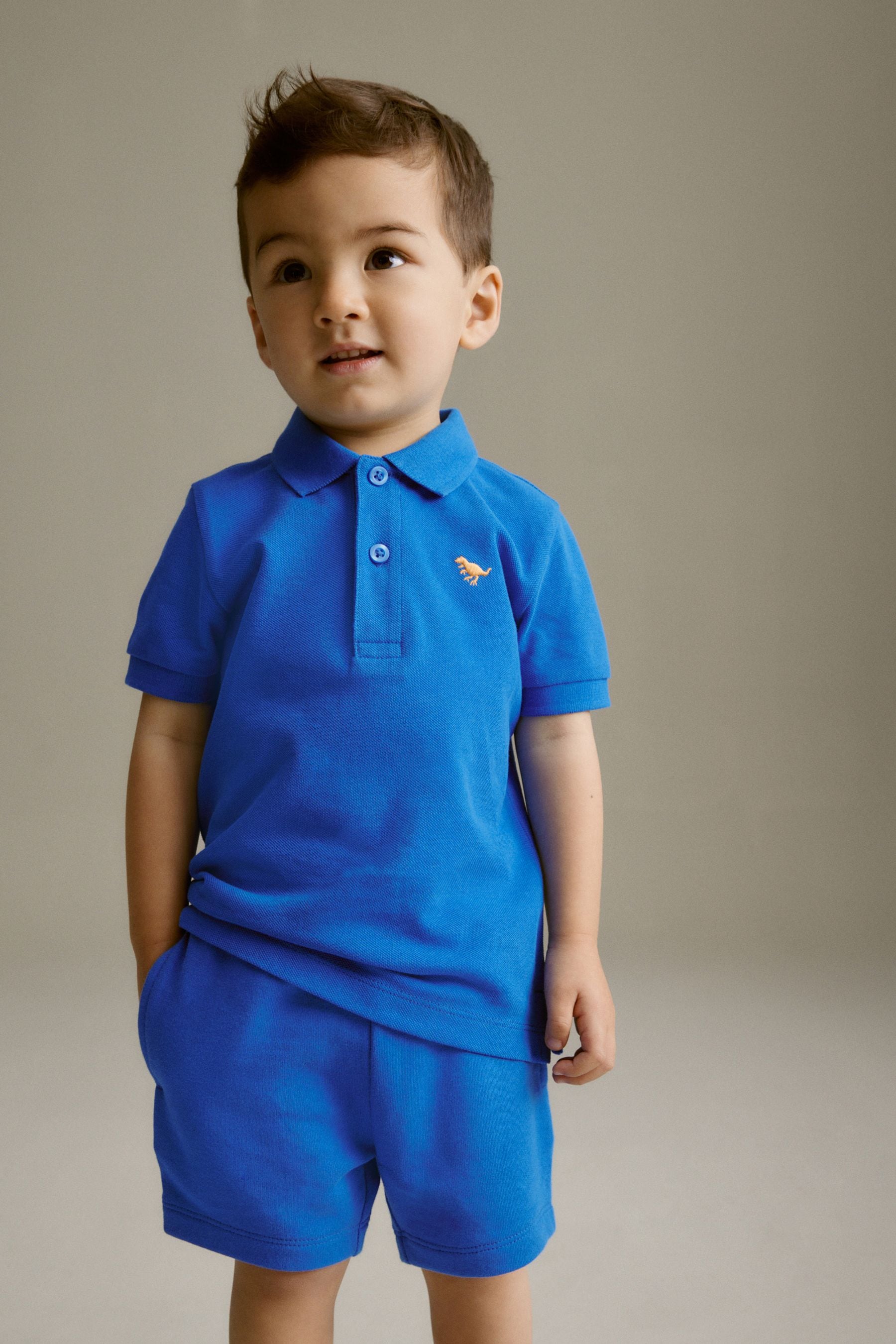 Blue Short Sleeve Polo and Shorts Set (3mths-7yrs)